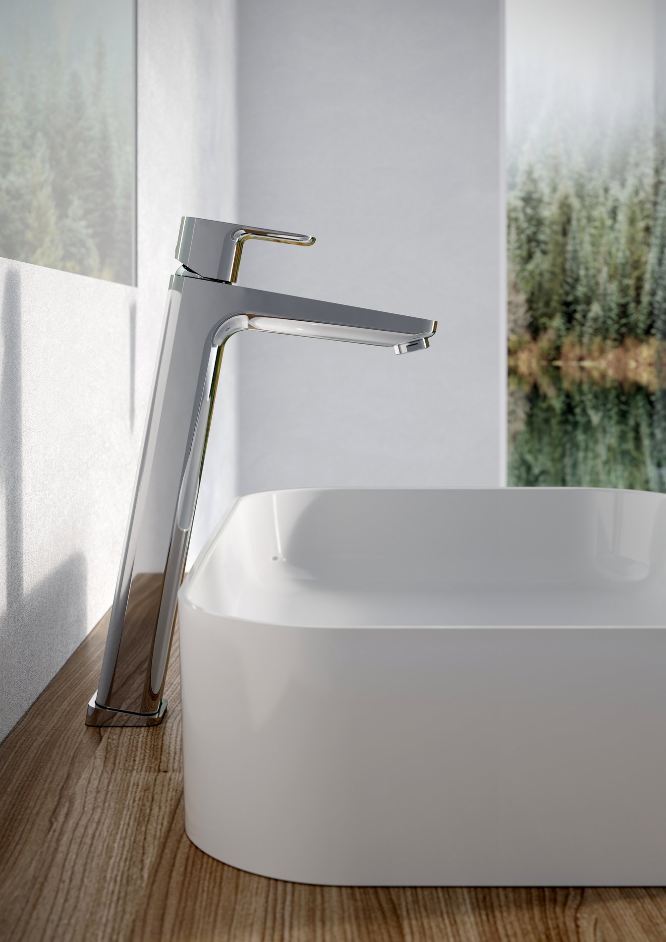 Ravak 10° álló mosdócsaptelep leeresztő nélkül, 333 mm TD 015.00CR, króm – Mosdó csaptelepek