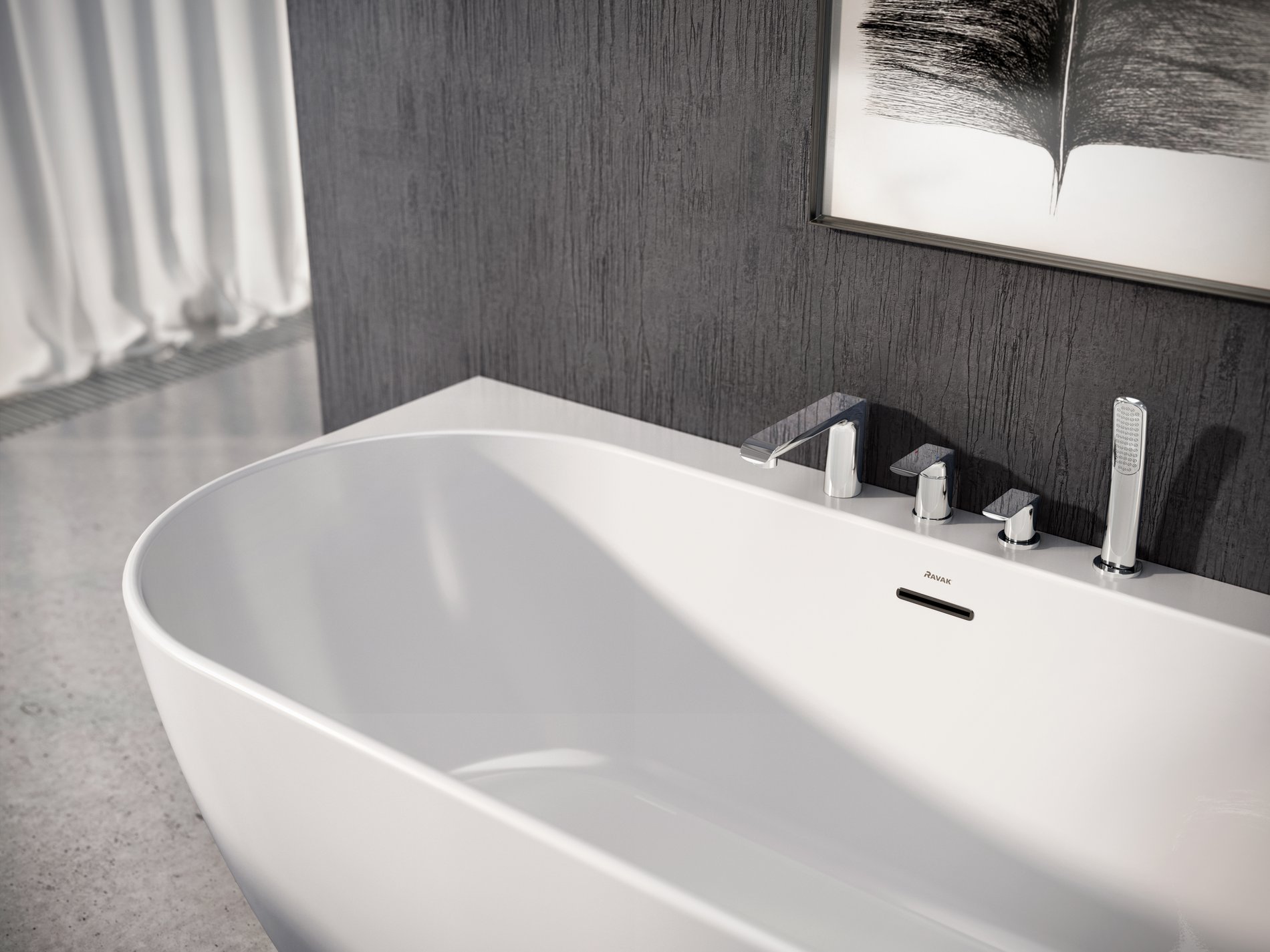 Ravak Flat kádperemr csaptelep szett FL 026.00CR, króm – Kádcsaptelepek