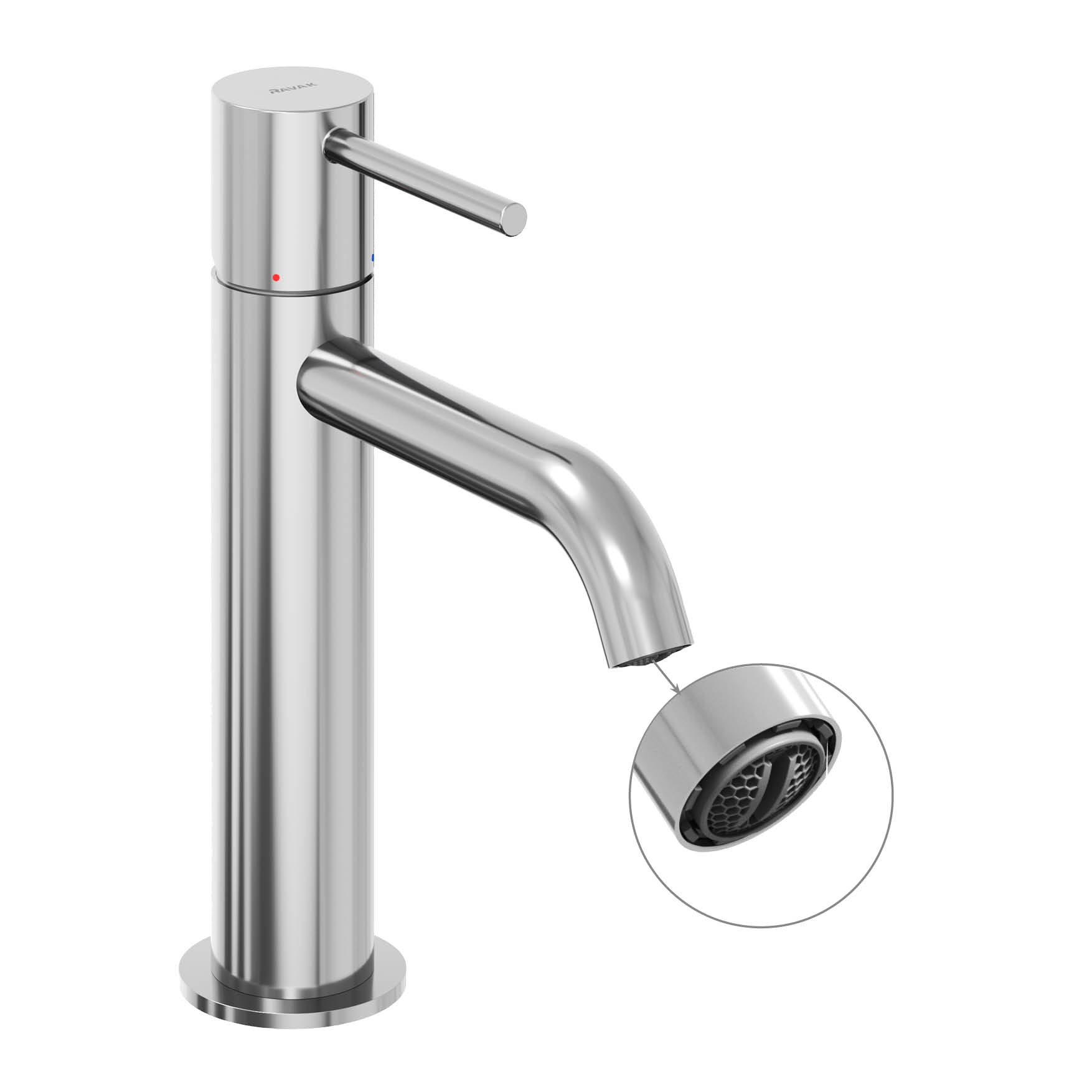 Ravak Espirit álló mosdócsaptelep 190 mm leeresztő nélkül ES 012.00CR, Chrome – Króm, Mosdó csaptelepek