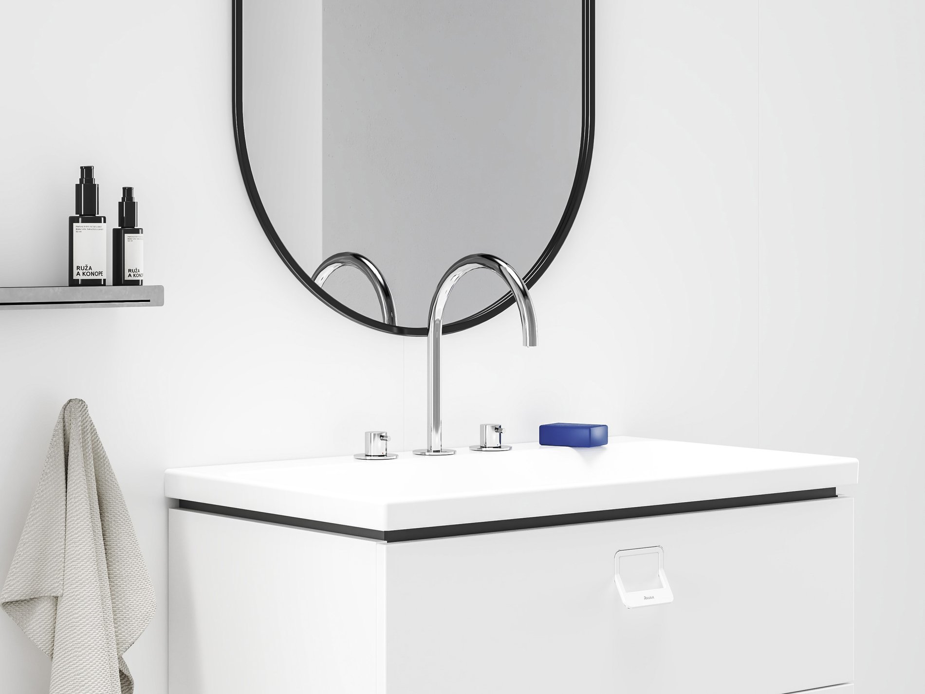 Ravak Espirit álló mosdócsaptelep, 3 furatos 270 mm leeresztő nélkül ES 018.00CR, króm – Mosdó csaptelepek