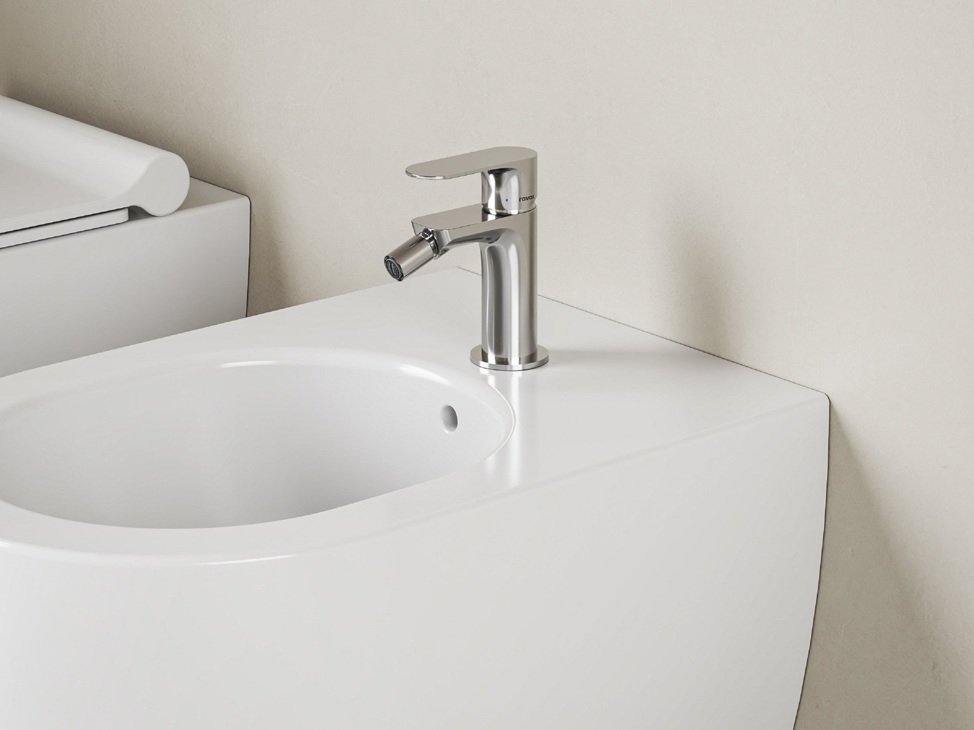 Ravak Eleganta álló bidécsaptelep 130 mm leersztő nélkül EL 056.00CR, Chrome – Króm, Bidé csaptelep