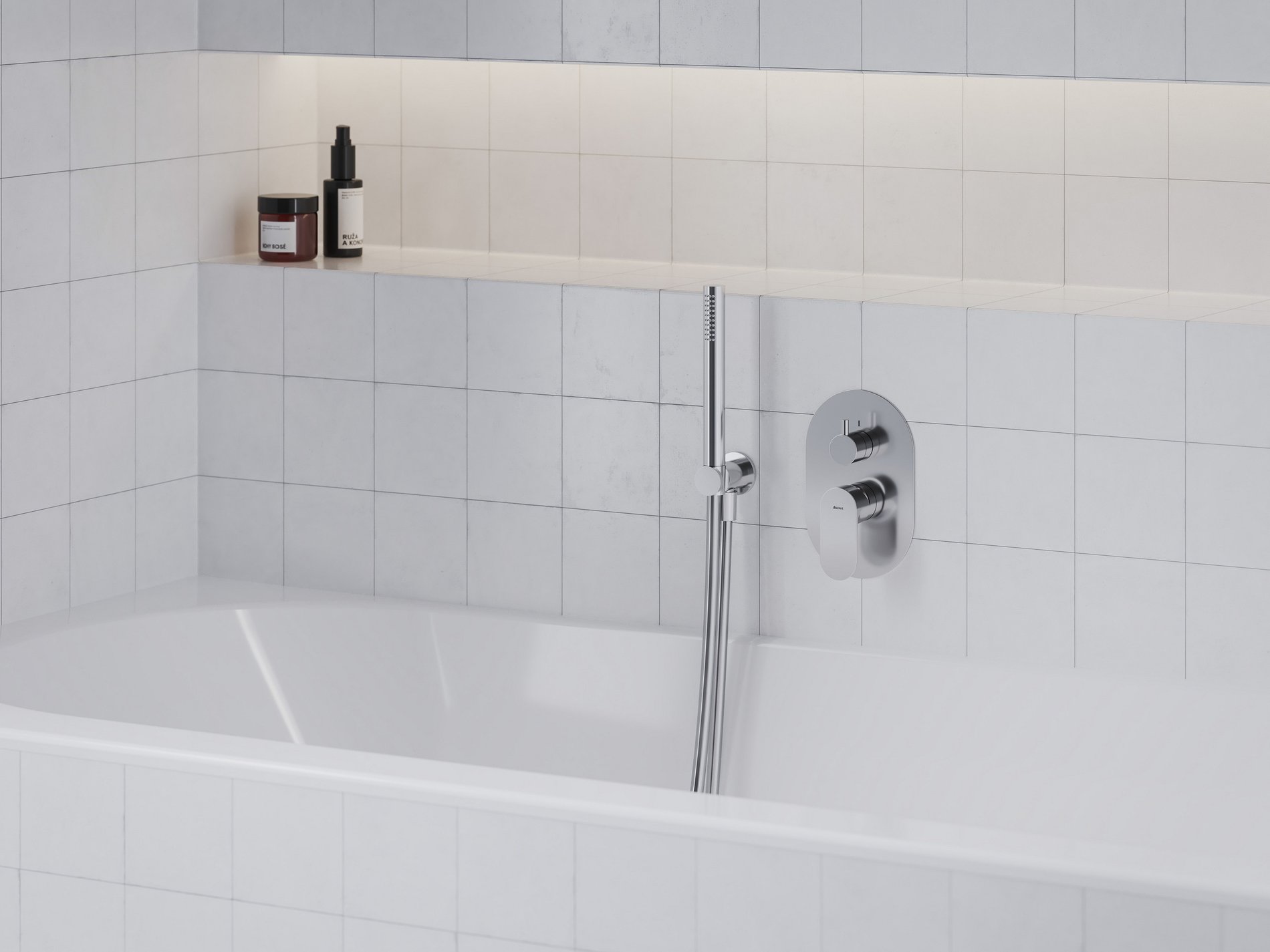 Ravak Eleganta falba süllyesztett csaptelep, kétutas, belső egység nélkül EL 065.00CR.O2.RB07E, Chrome – Kádcsaptelepek