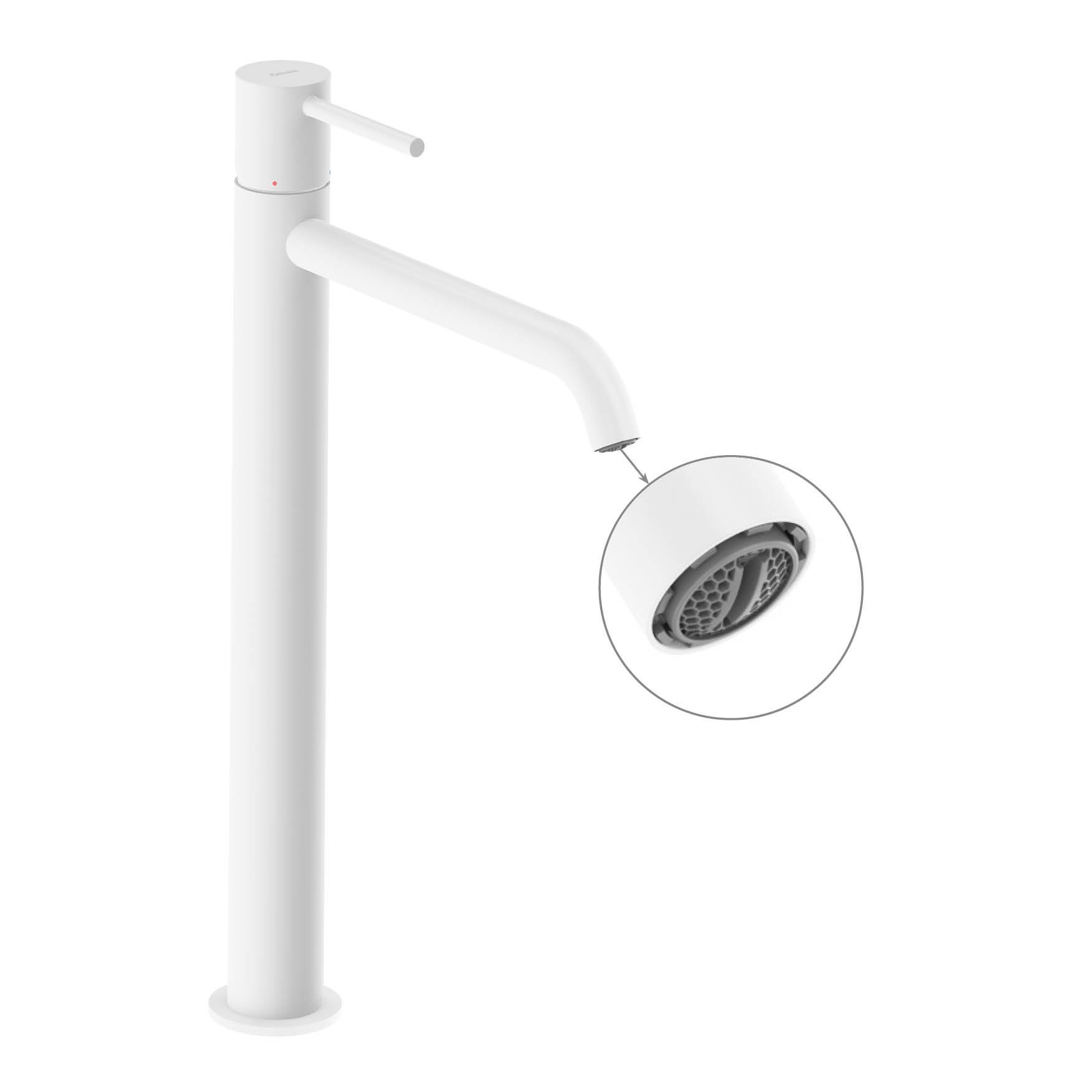 Ravak Espirit álló mosdócsaptelep 340 mm leeresztő nélkül ES 015.10WV, White Velvet – Fehér, Mosdó csaptelepek