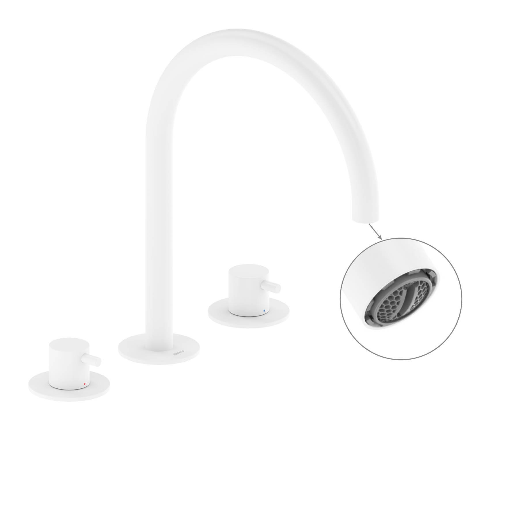 Ravak Espirit álló mosdócsaptelep, 3 furatos 270 mm leeresztő nélkül ES 018.10WV, White Velvet – Fehér, Mosdó csaptelepek