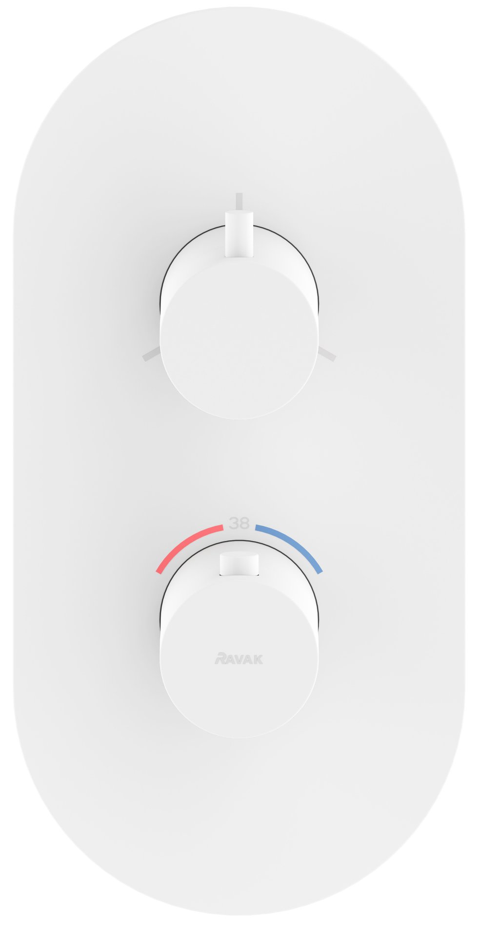 Ravak Espirit termosztátos falba süllyesztett csaptelep, háromutas, belső egység nélkül ES 067.10WV.O3.RB07C, White Velvet