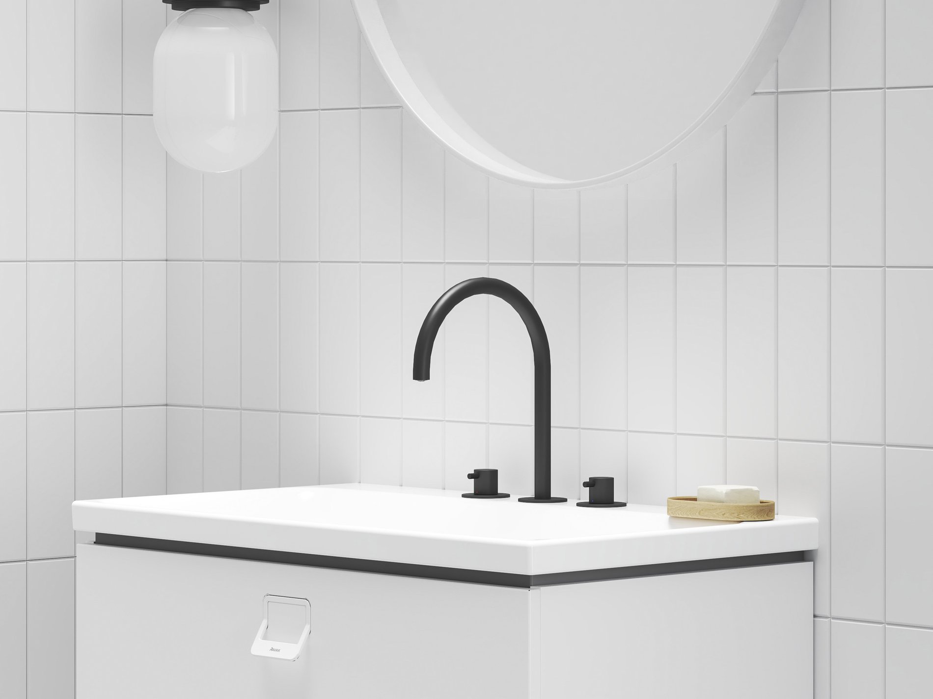 Ravak Espirit álló mosdócsaptelep, 3 furatos 270 mm leeresztő nélkül ES 018.20BLM, matt fekete – Mosdó csaptelepek