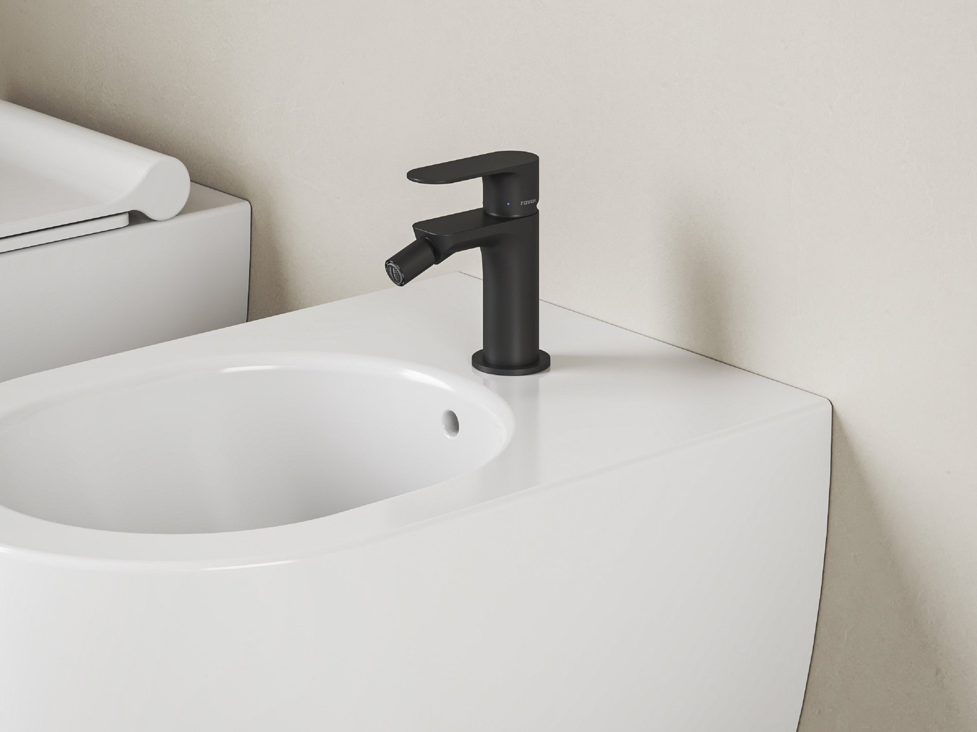 Ravak Eleganta álló bidécsaptelep 130 mm leersztő nélkül EL 056.20BLM, matt fekete – Bidé csaptelep