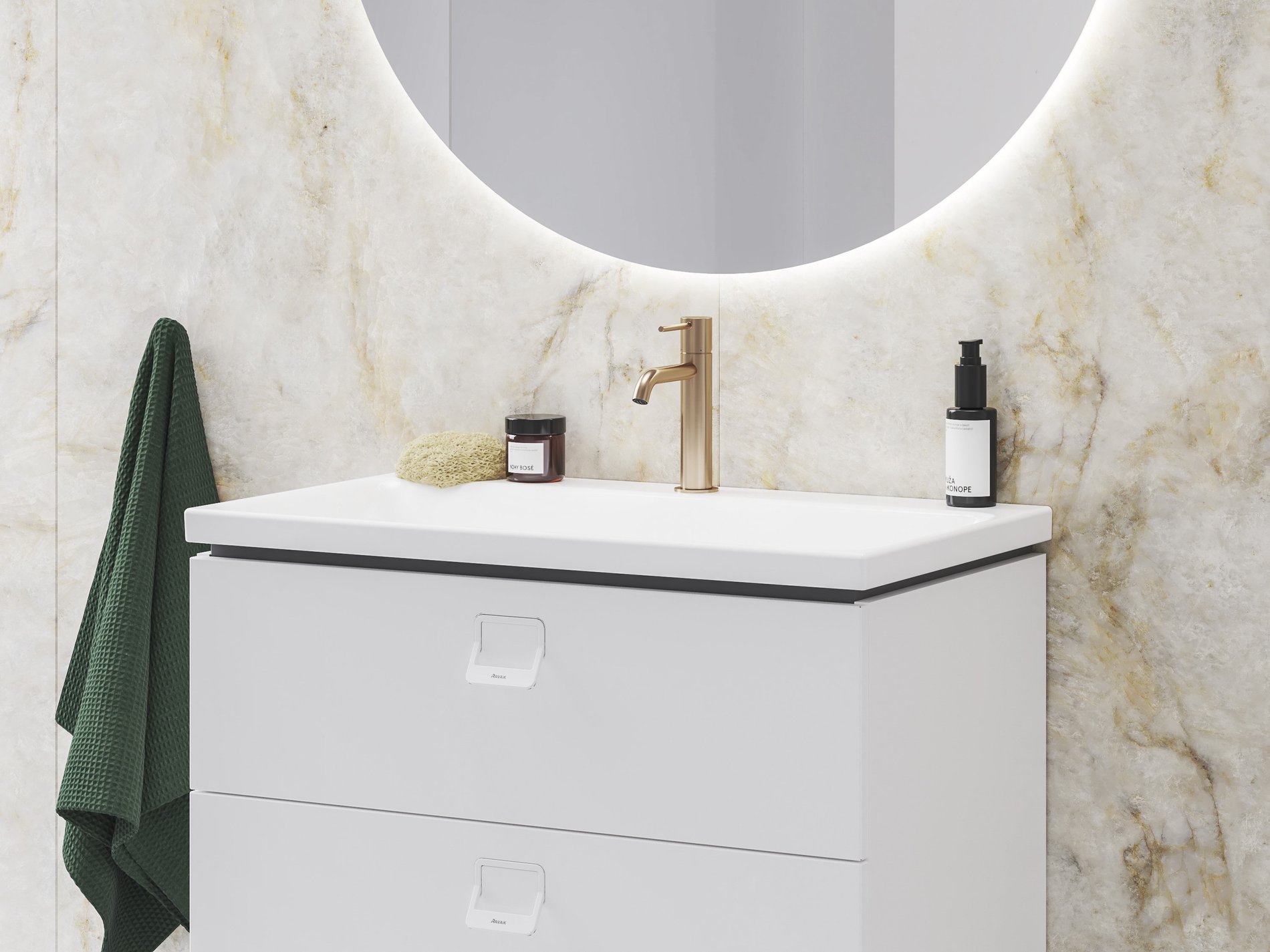 Ravak Espirit álló mosdócsaptelep 190 mm leeresztő nélkül ES 012.60RGB, rose gold – Mosdó csaptelepek