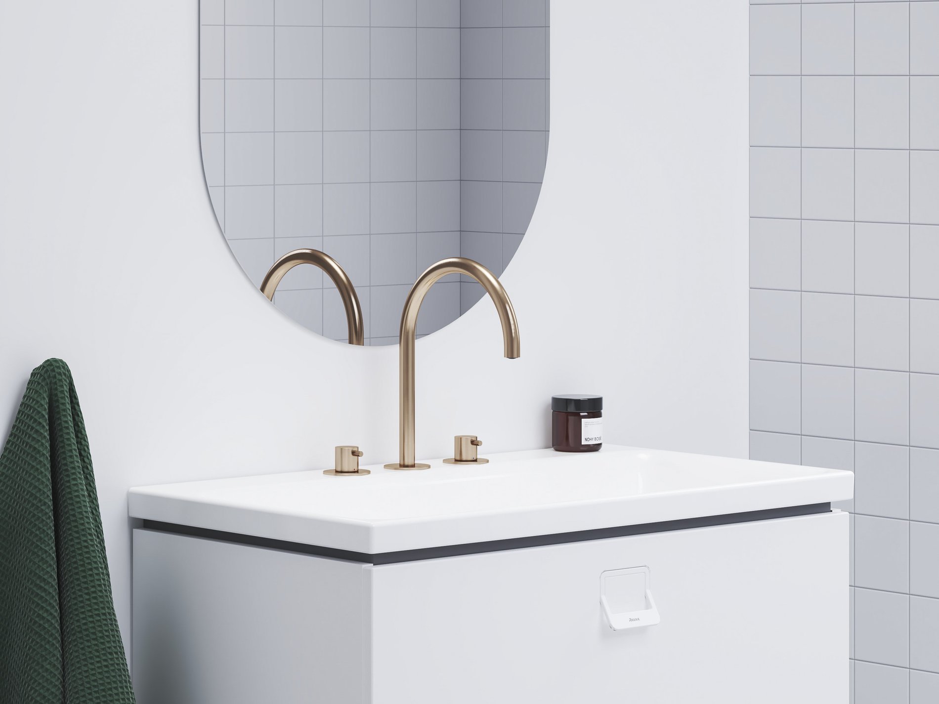 Ravak Espirit álló mosdócsaptelep, 3 furatos 270 mm leeresztő nélkül ES 018.60RGB, rose gold – Mosdó csaptelepek