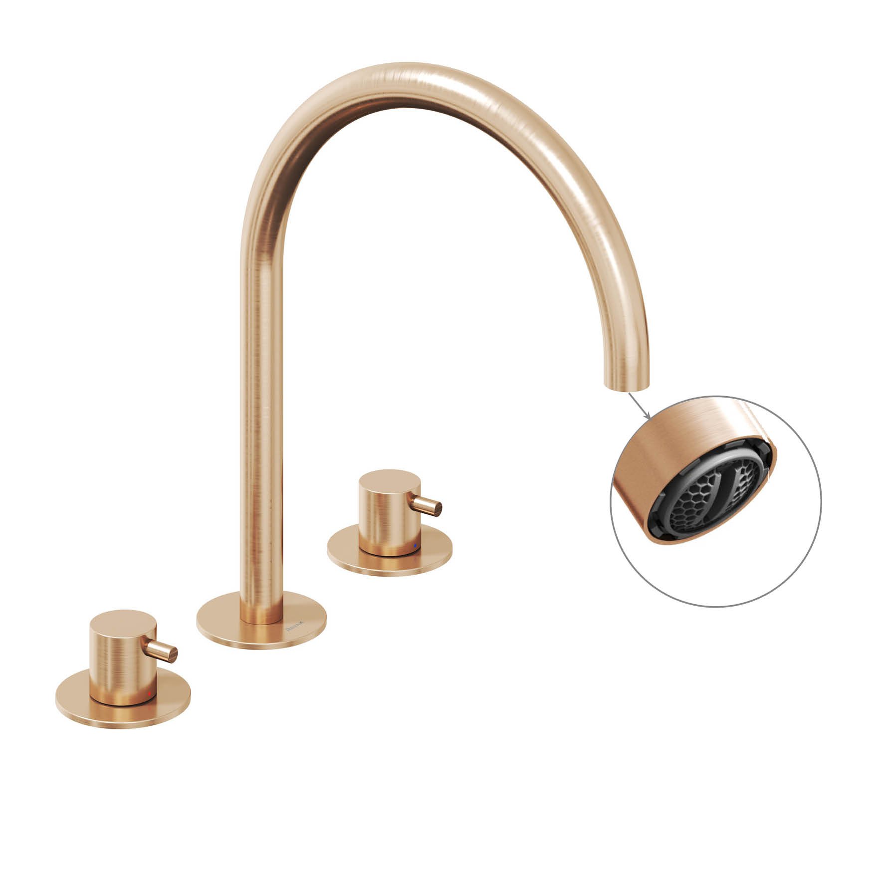 Ravak Espirit álló mosdócsaptelep, 3 furatos 270 mm leeresztő nélkül ES 018.60RGB, rose gold – Rózsa arany, Mosdó csaptelepek