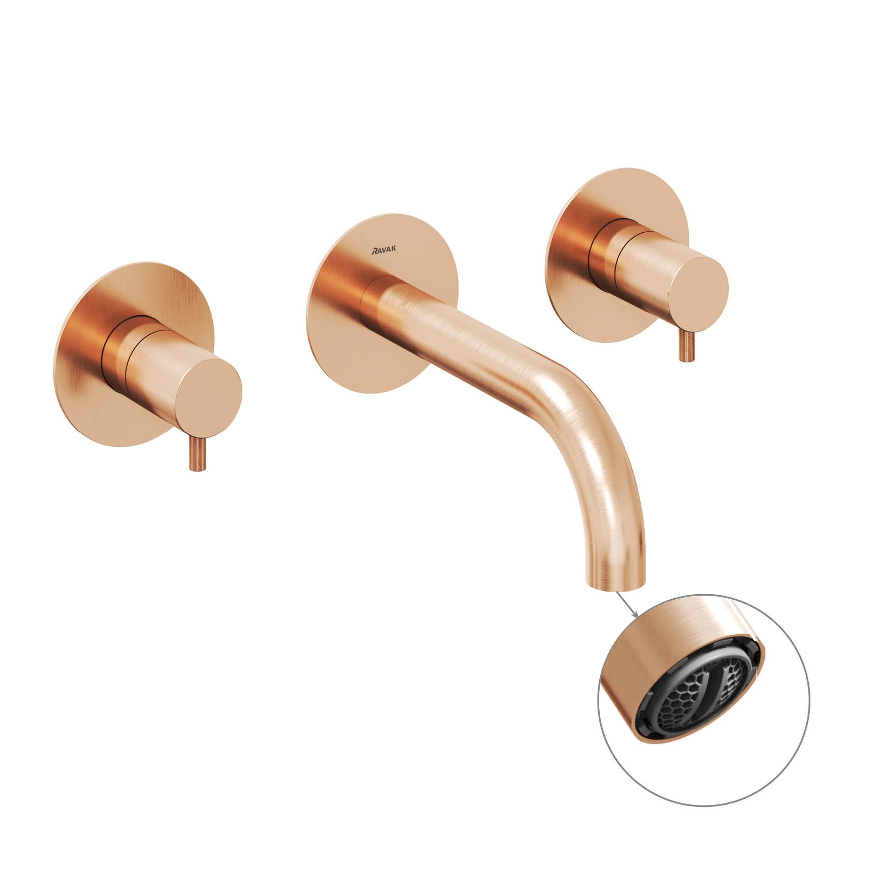 Ravak Espirit falba süllyesztett mosdócsaptelep belső egységgel ES 019.60RGB.O1, rose gold – Rózsa arany, Mosdó csaptelepek
