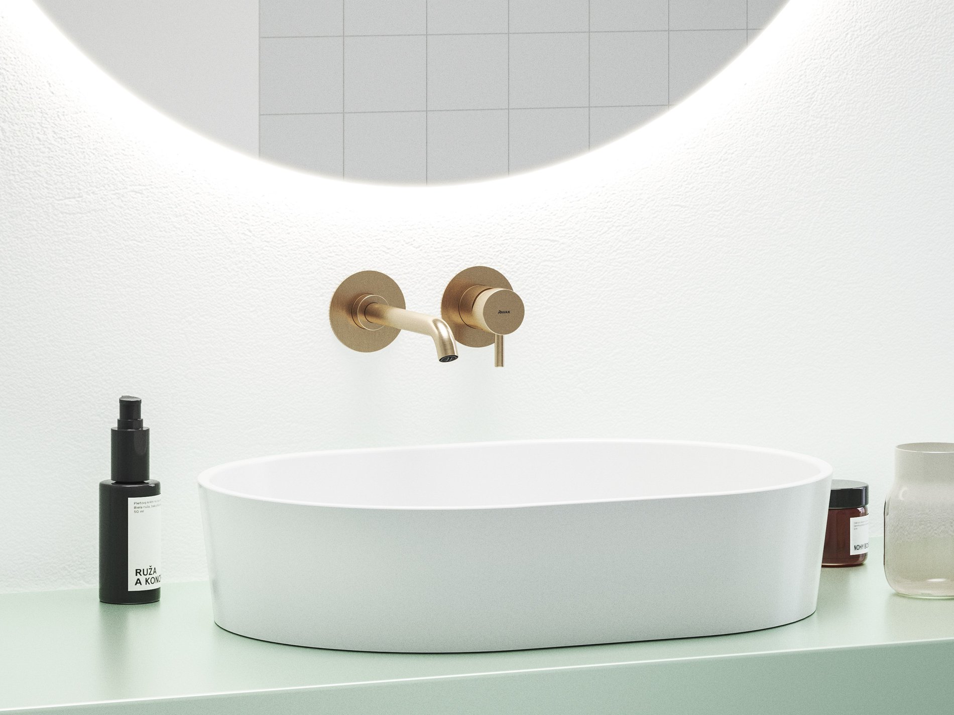 Ravak Espirit falba süllyesztett mosdócsaptelep belső egység nélkül ES 019.60RGB.O1.RB07B, rose gold – Mosdó csaptelepek