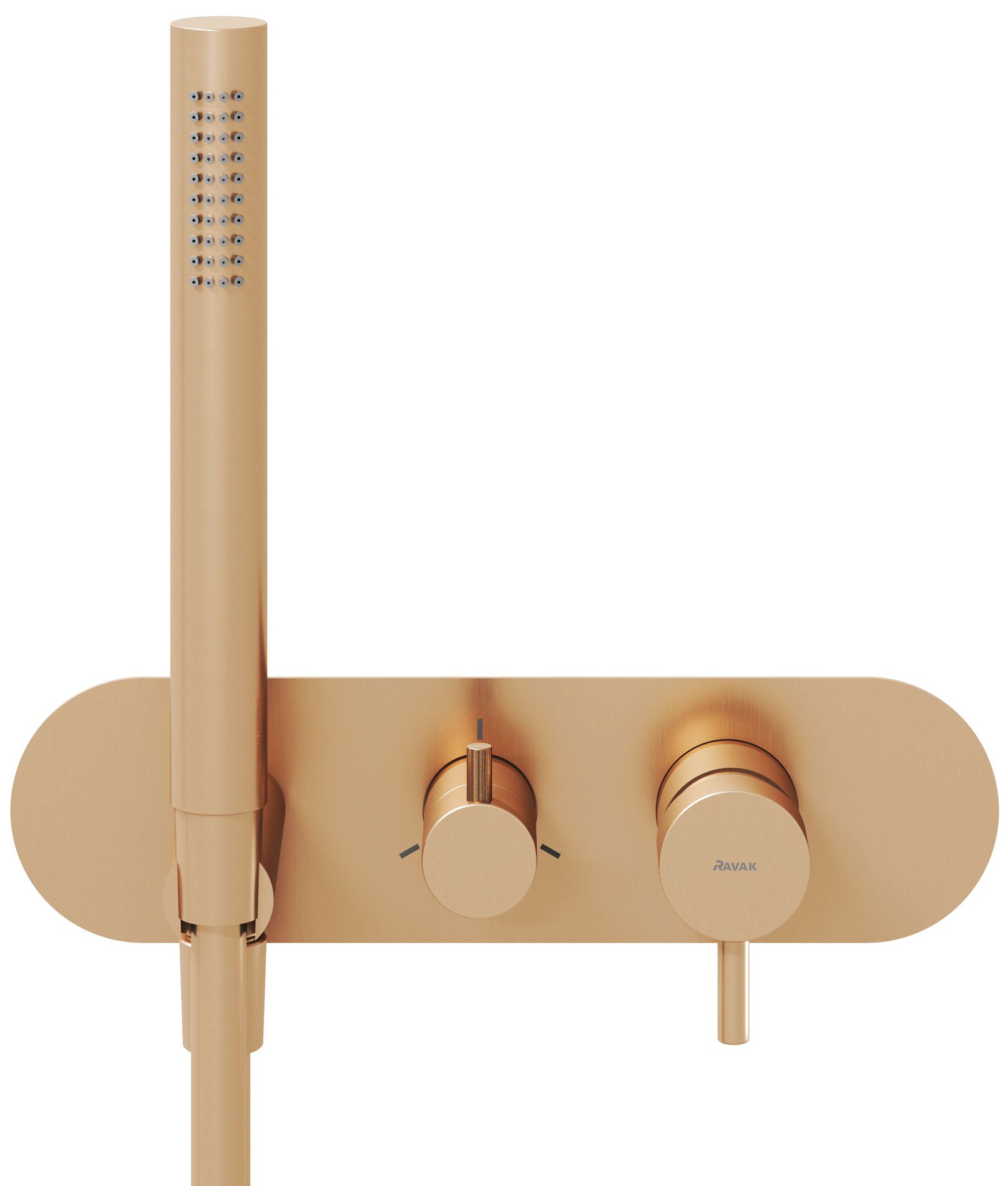 Ravak Espirit falba süllyesztett csaptelep szettel, háromutas, belső egység nélkül ES 068.60RGB.O3.RB07D. S, rose gold