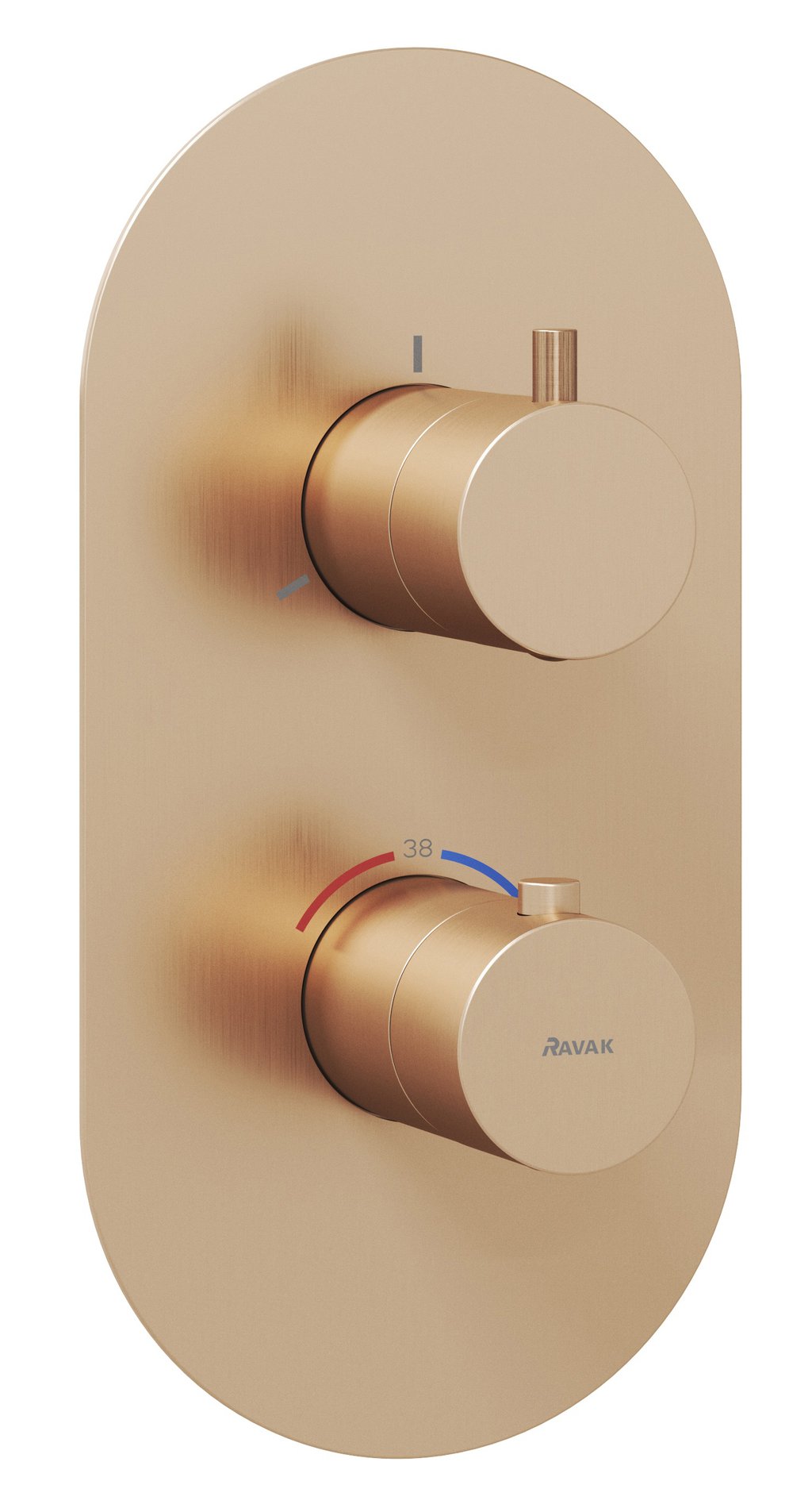 Ravak Espirit termosztátos falba süllyesztett csaptelep, háromutas, belső egység nélkül ES 067.60RGB.O3.RB07C, rose gold