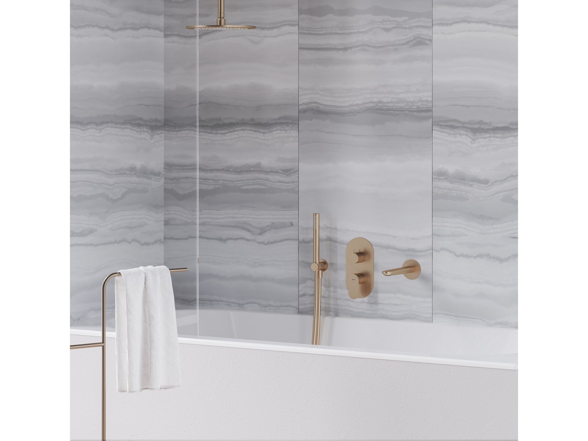 Ravak Eleganta falba süllyesztett csaptelep, háromutas, belső egység nélkül EL 068.60RGB.O3.RB07F, rose gold – Kádcsaptelepek