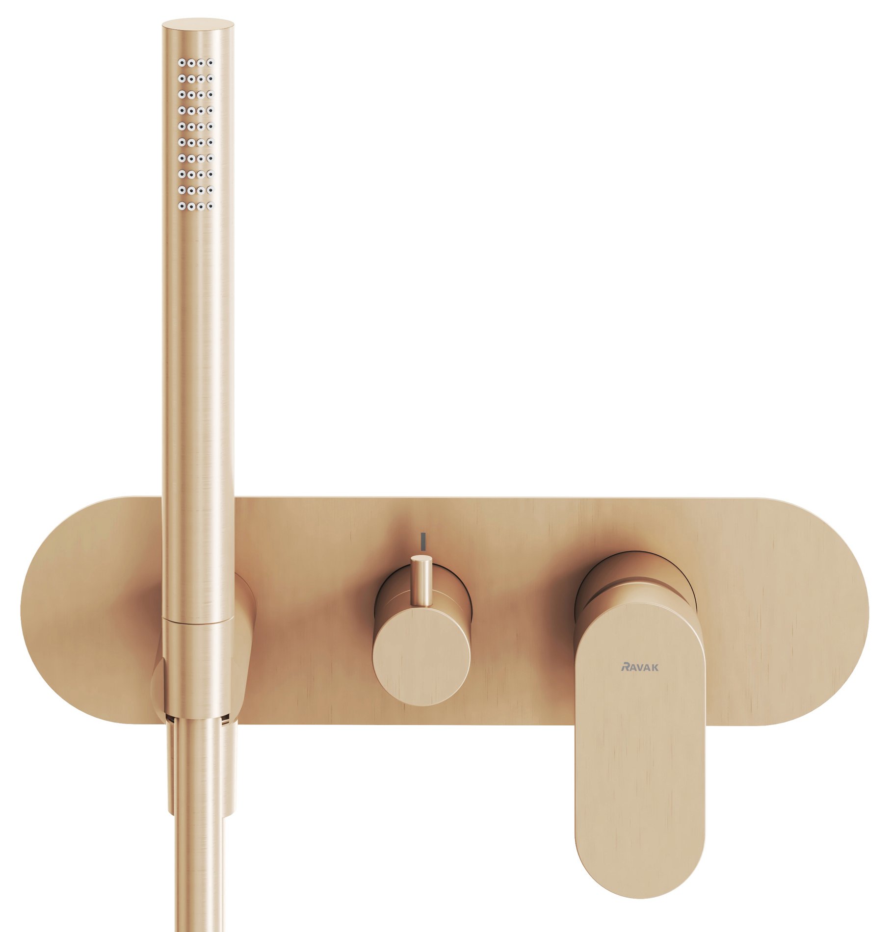 Ravak Eleganta falba süllyesztett csaptelep szettel, kétutas, belső egység nélkül EL 065.60RGB.O2.RB07D. S, rose gold