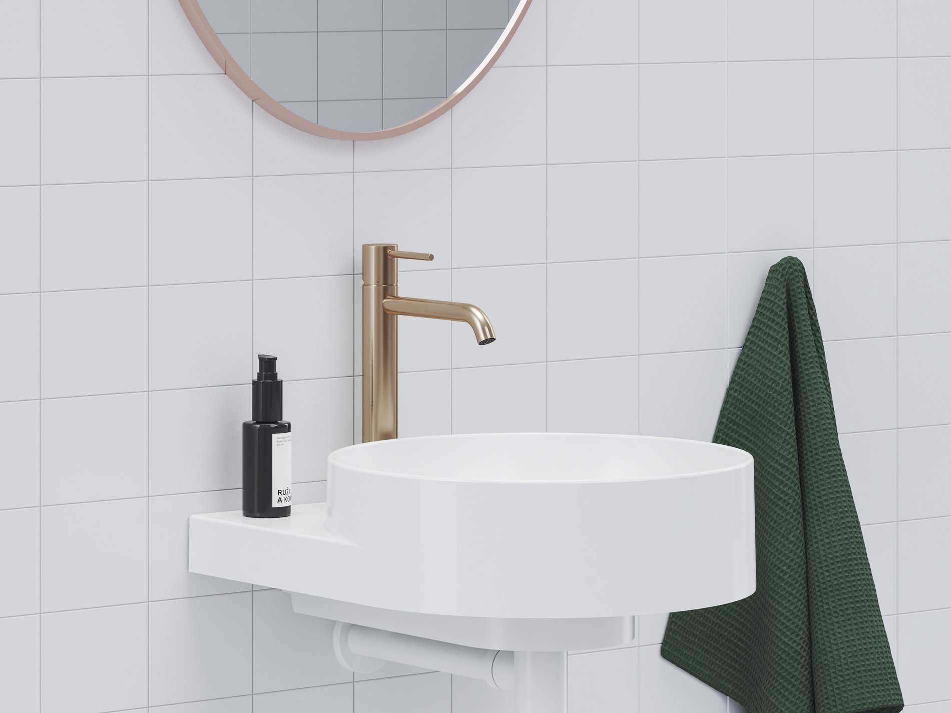 Ravak Espirit álló mosdócsaptelep 250 mm leeresztő nélkül ES 014.60RGB, rose gold – Mosdó csaptelepek