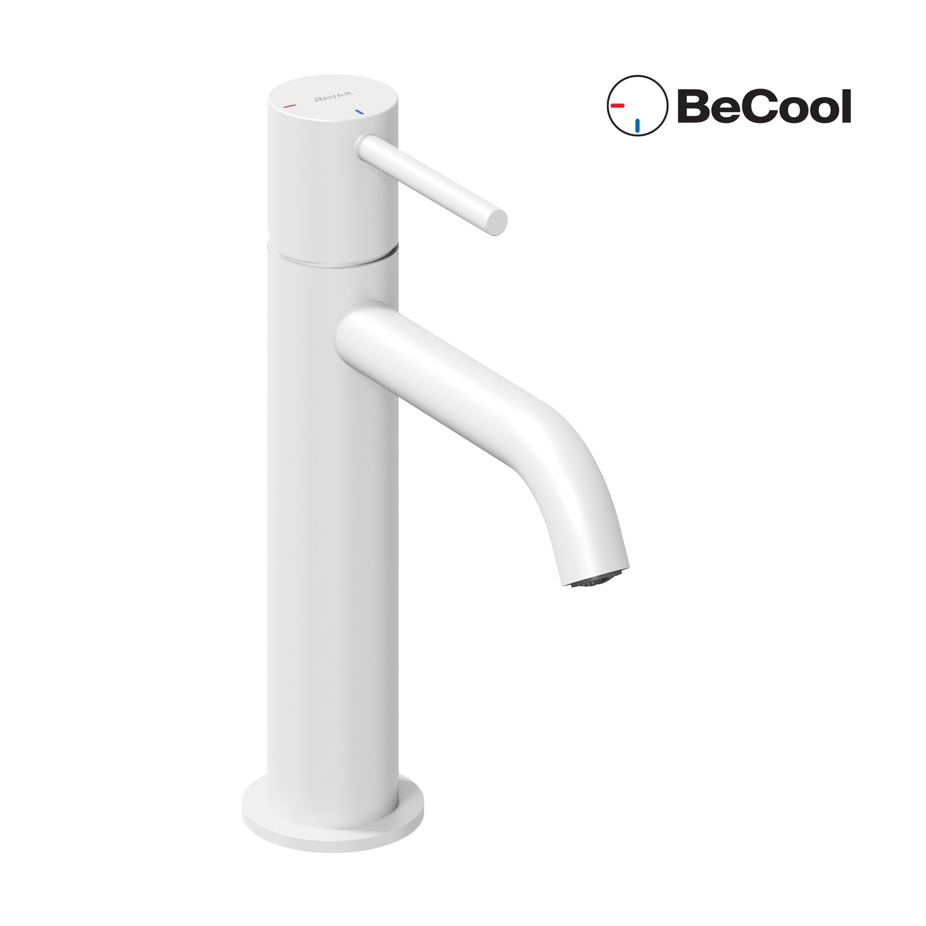 Ravak Espirit álló mosdócsaptelep BeCool 190 mm leeresztő nélkül ES 012.11WV, White Velvet – Fehér, Mosdó csaptelepek