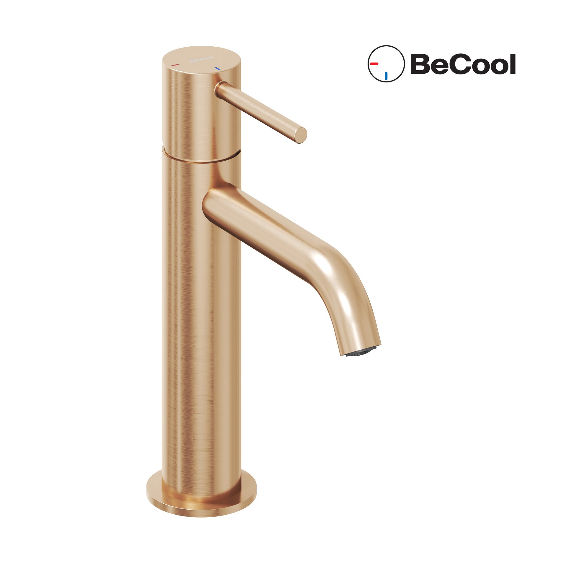Ravak Espirit álló mosdócsaptelep BeCool 190 mm leeresztő nélkül ES 012.61RGB, rose gold – Mosdó csaptelepek