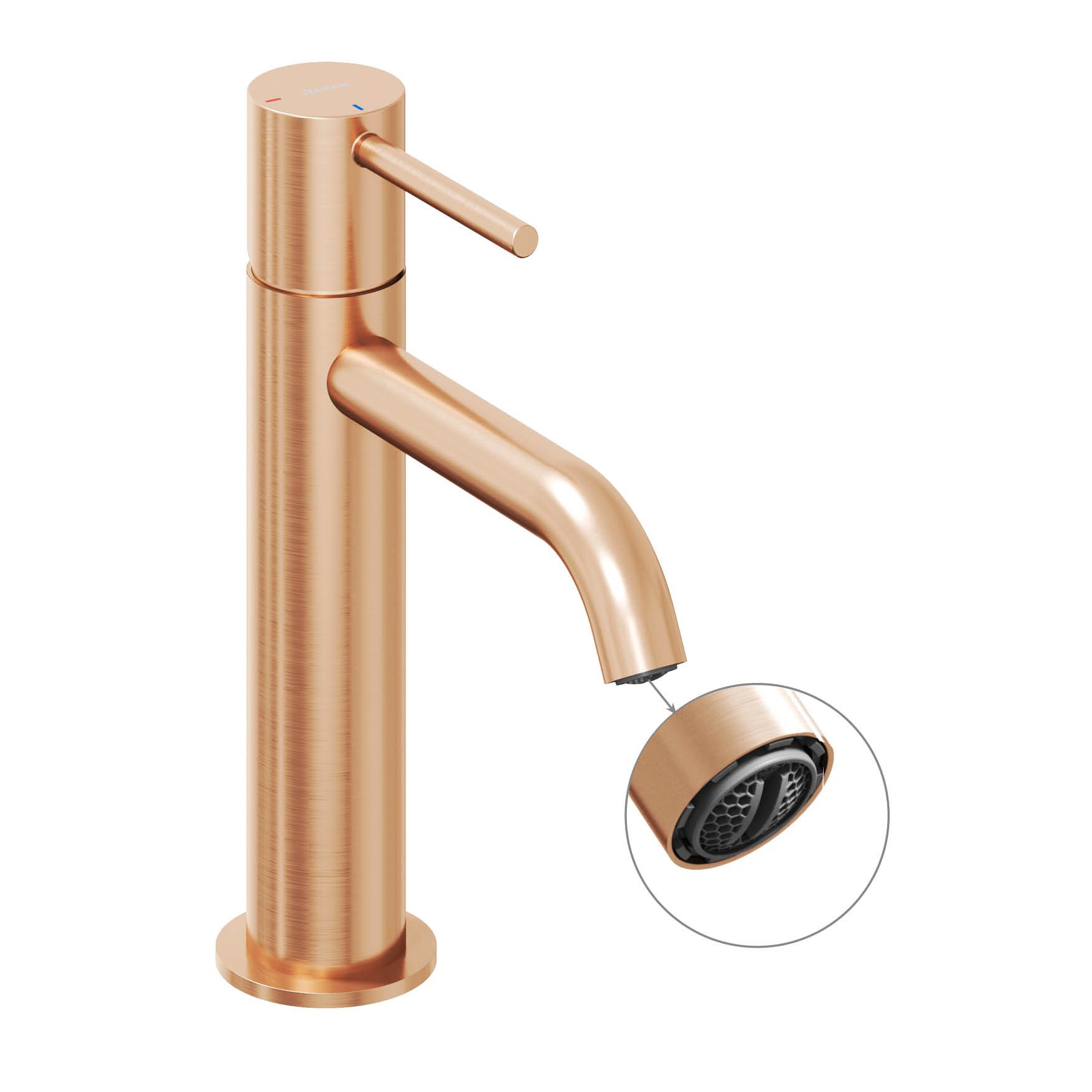 Ravak Espirit álló mosdócsaptelep BeCool 190 mm leeresztő nélkül ES 012.61RGB, rose gold – Rózsa arany, Mosdó csaptelepek
