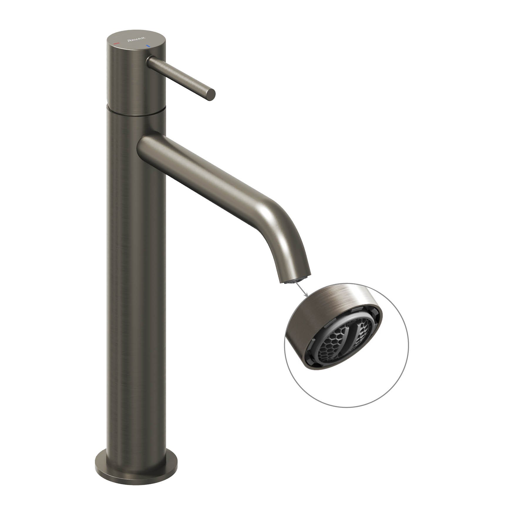 Ravak Espirit álló mosdócsaptelep BeCool 250 mm leeresztő nélkül ES 014.21GB, grafit – Szürke, Mosdó csaptelepek
