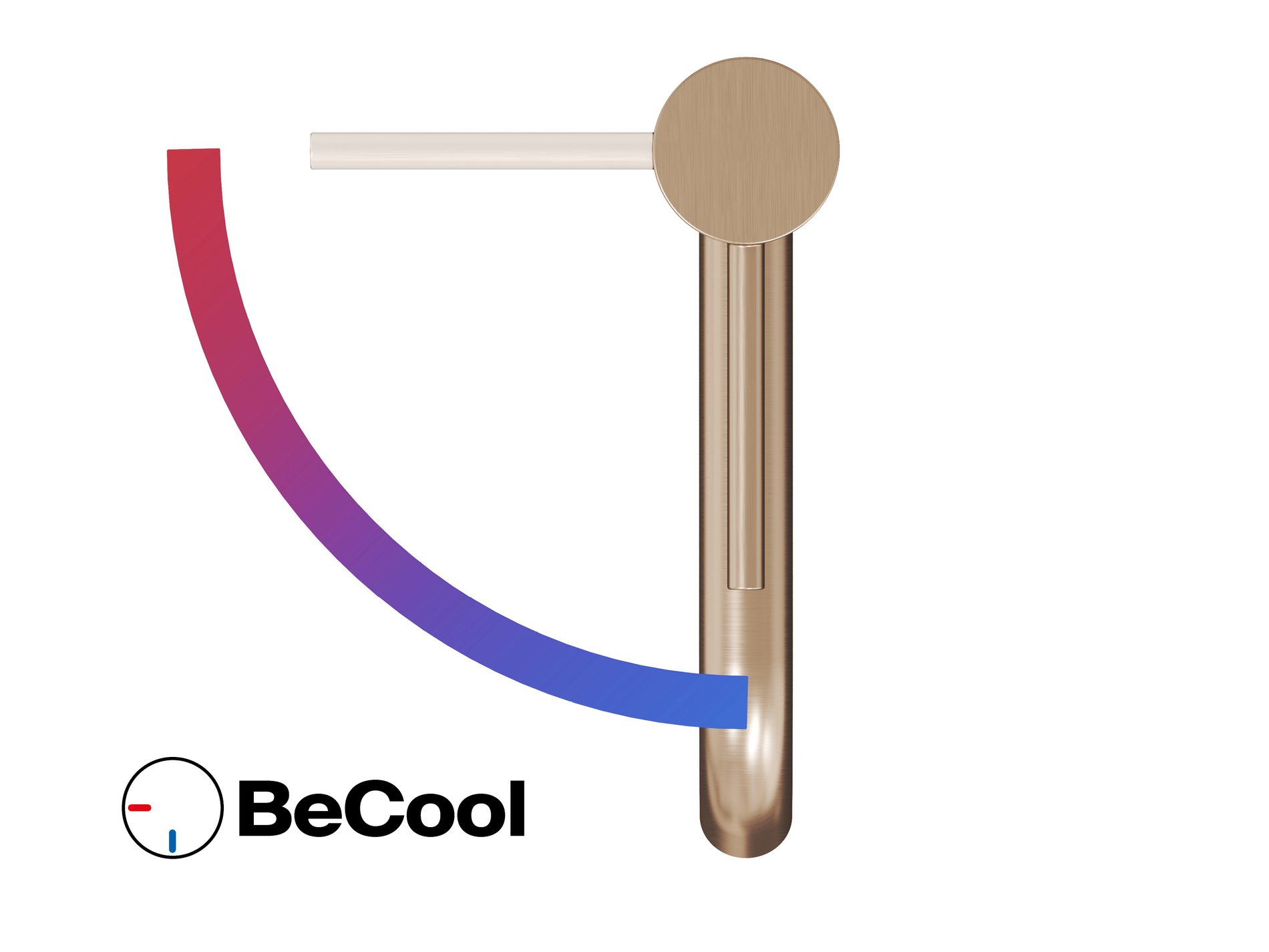 Ravak Espirit álló mosdócsaptelep BeCool 250 mm leeresztő nélkül ES 014.61RGB, rose gold – Rózsa arany, Mosdó csaptelepek