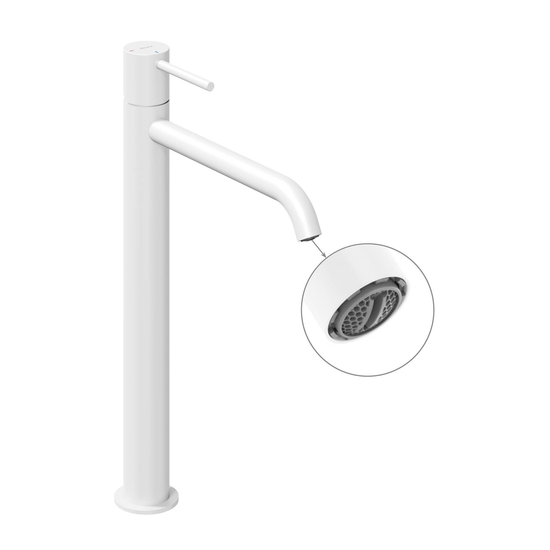Ravak Espirit álló mosdócsaptelep BeCool 340 mm leeresztő nélkül ES 015.11WV, White Velvet – Fehér, Mosdó csaptelepek