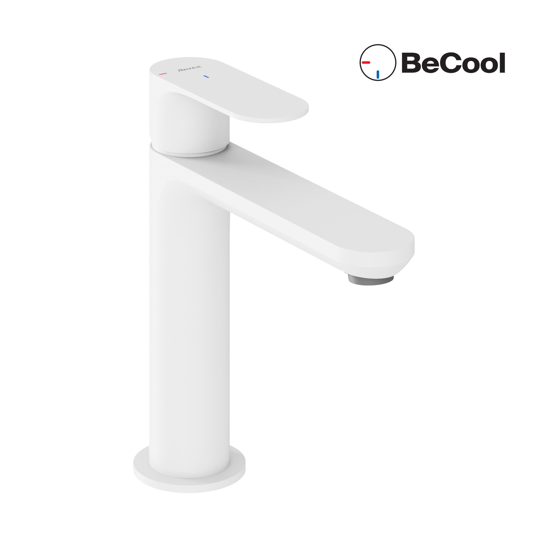 Ravak Eleganta álló mosdócsaptelep BeCool 174 mm leeresztő nélkül EL 012.11WV, White Velvet – Fehér, Mosdó csaptelepek
