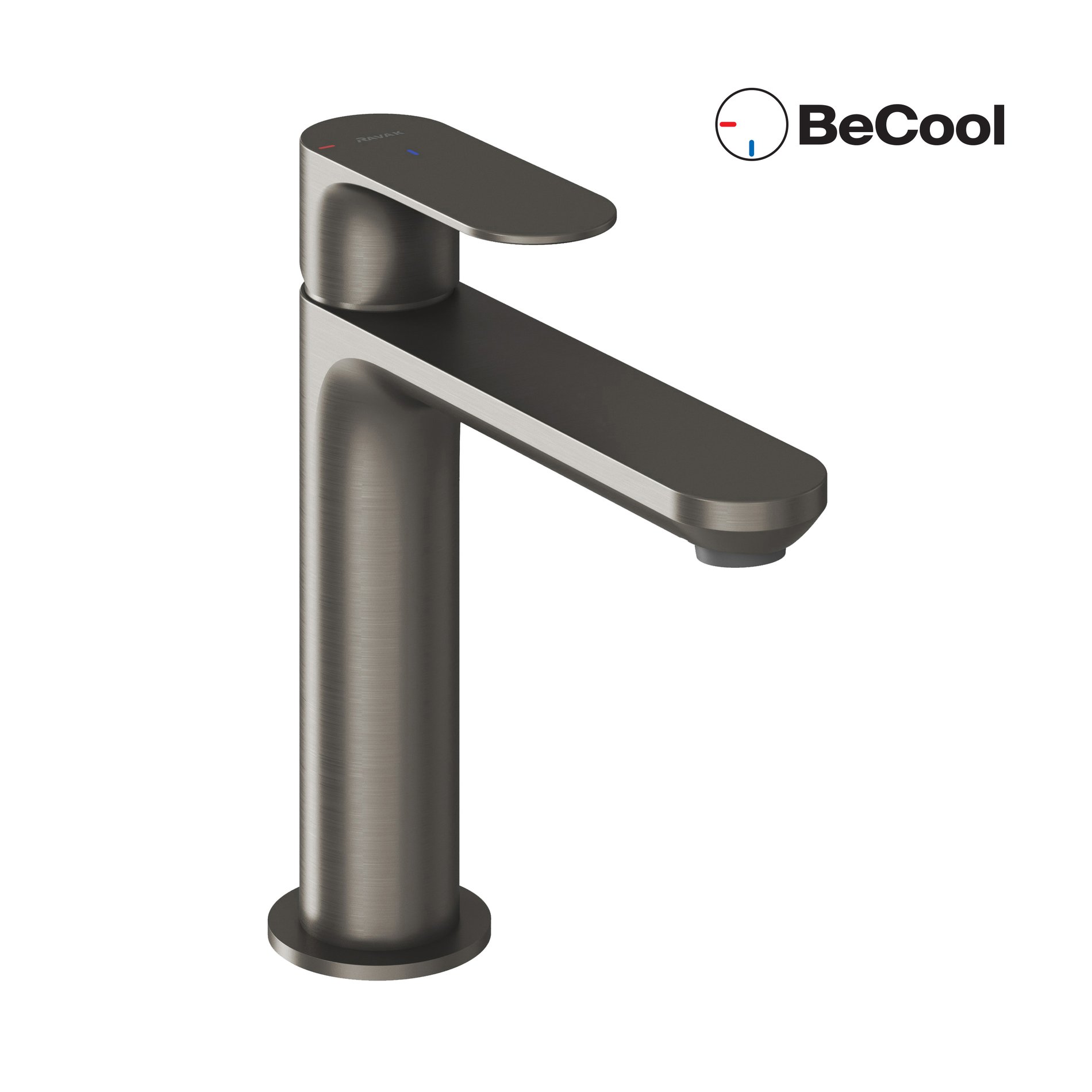 Ravak Eleganta álló mosdócsaptelep BeCool 174 mm leeresztő nélkül EL 012.21GB, grafit – Szürke, Mosdó csaptelepek