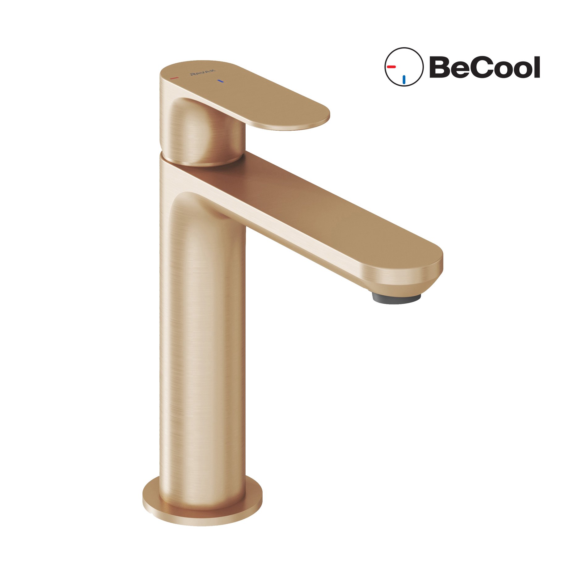 Ravak Eleganta álló mosdócsaptelep BeCool 174 mm leeresztő nélkül EL 012.61RGB, rose gold – Rózsa arany, Mosdó csaptelepek