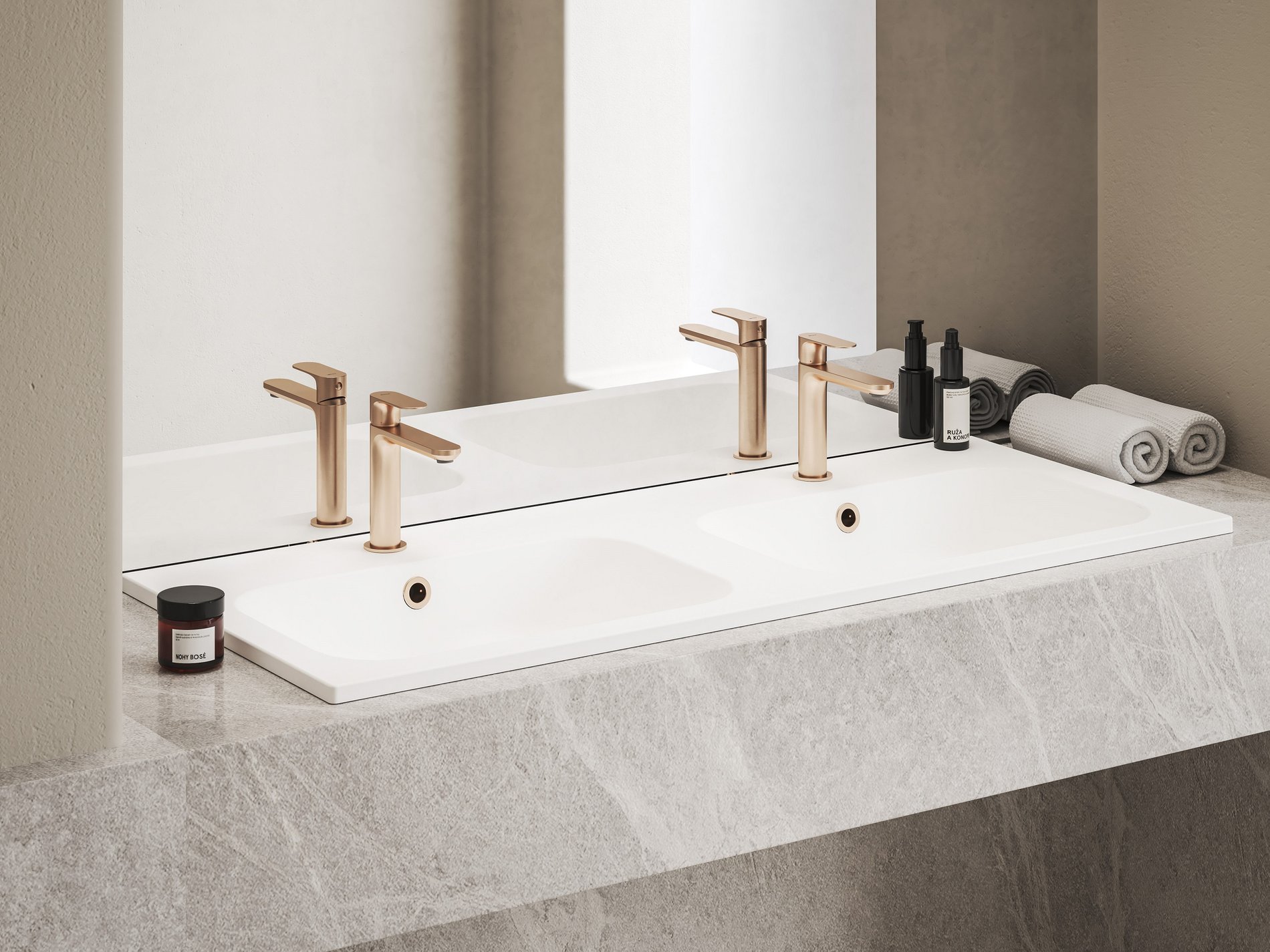 Ravak Eleganta álló mosdócsaptelep BeCool 174 mm leeresztő nélkül EL 012.61RGB, rose gold – Rózsa arany, Mosdó csaptelepek