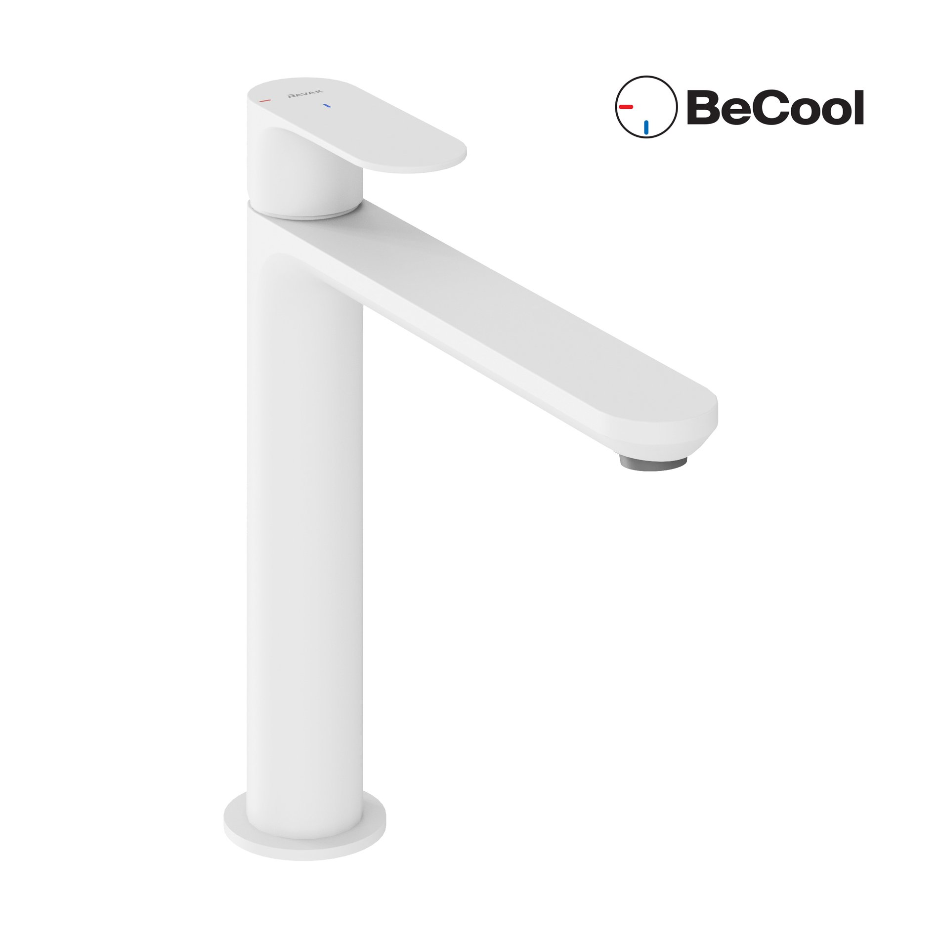 Ravak Eleganta álló mosdócsaptelep BeCool 220 mm leeresztő nélkül EL 014.11WV, White Velvet – Fehér, Mosdó csaptelepek