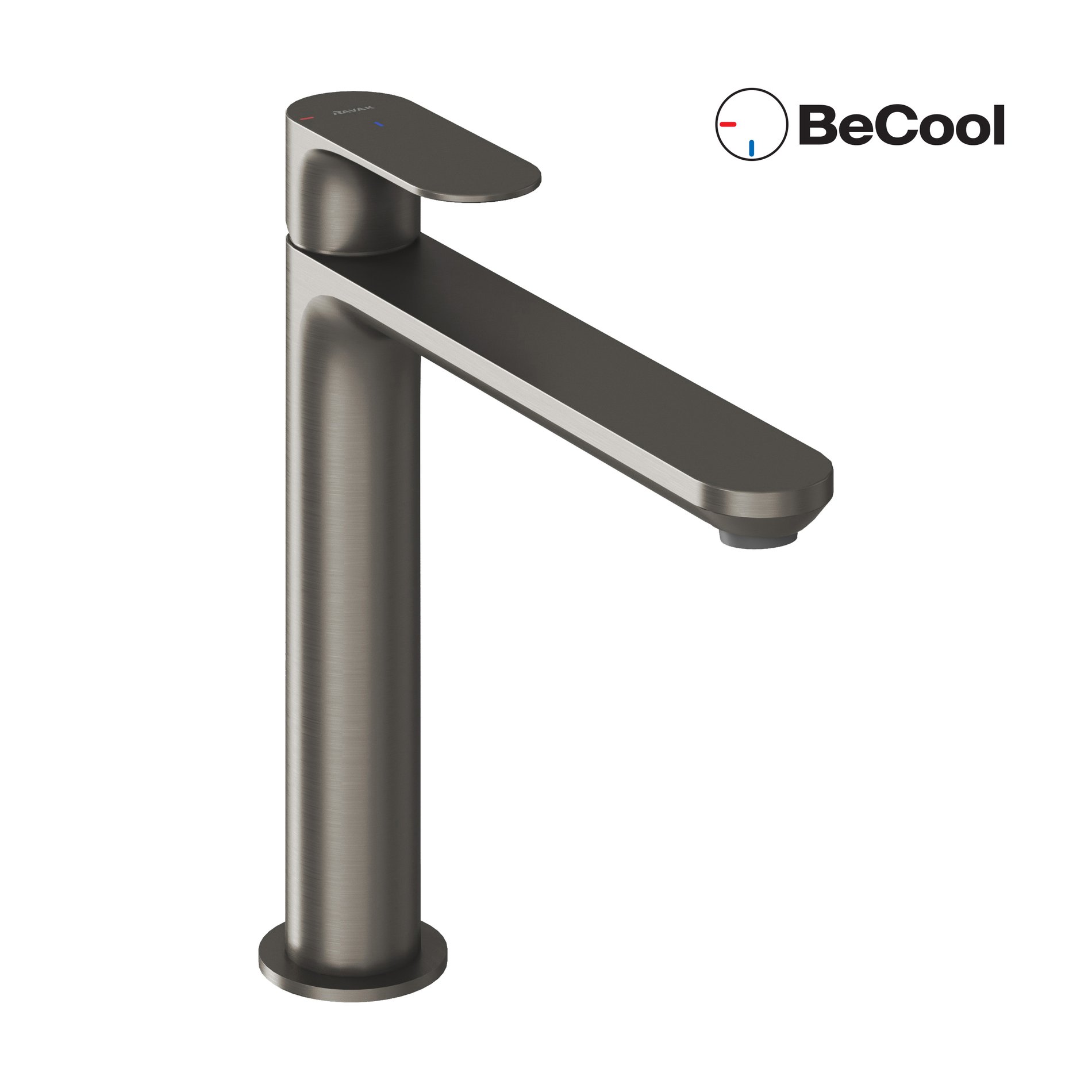 Ravak Eleganta álló mosdócsaptelep BeCool 220 mm leeresztő nélkül EL 014.21GB, grafit – Szürke, Mosdó csaptelepek