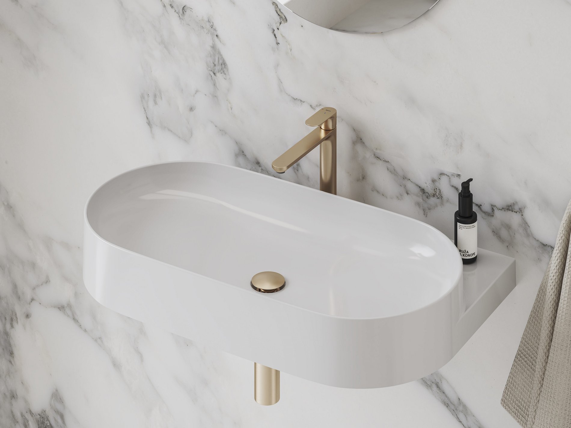 Ravak Eleganta álló mosdócsaptelep BeCool 220 mm leeresztő nélkül EL 014.61RGB, rose gold – Mosdó csaptelepek