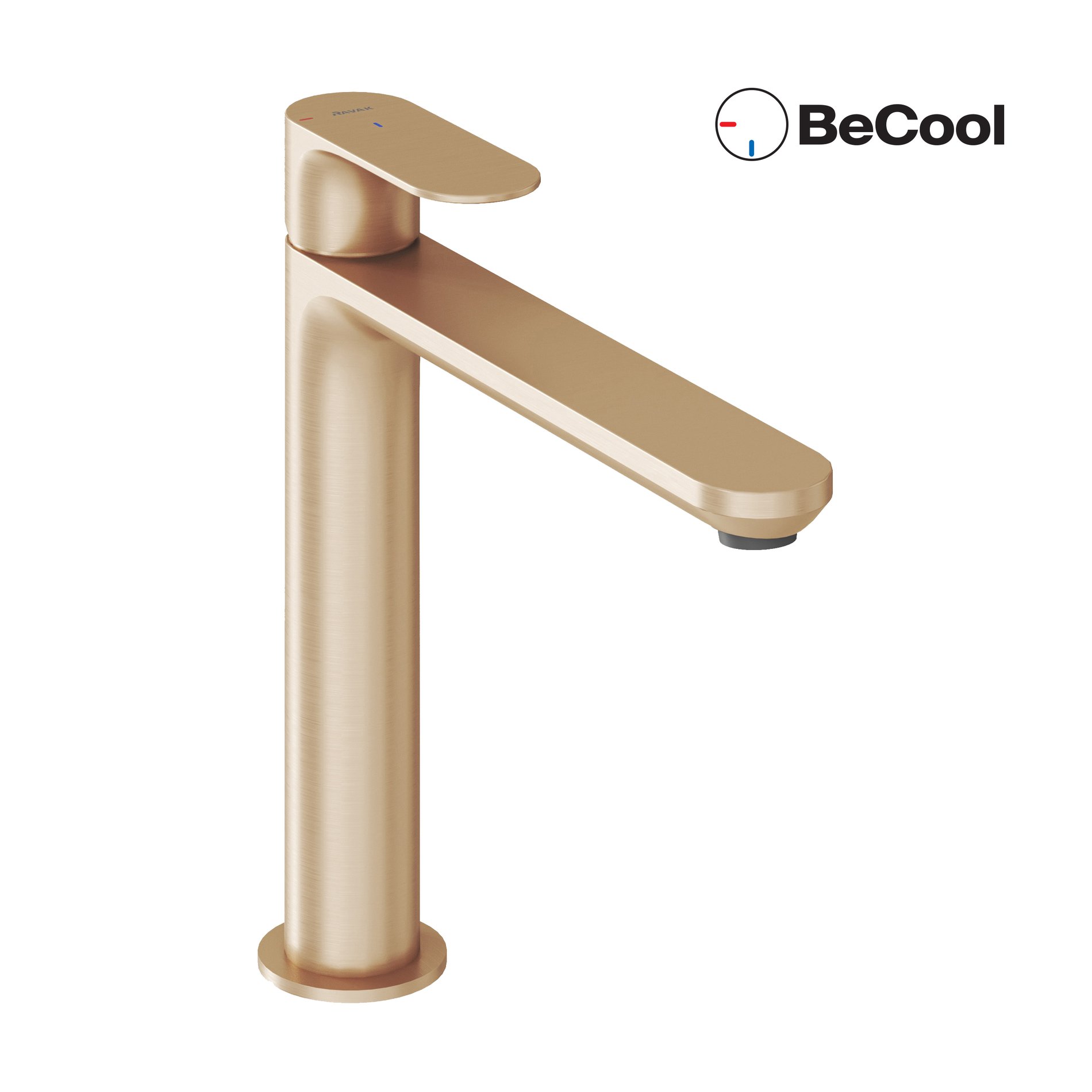 Ravak Eleganta álló mosdócsaptelep BeCool 220 mm leeresztő nélkül EL 014.61RGB, rose gold – Rózsa arany, Mosdó csaptelepek