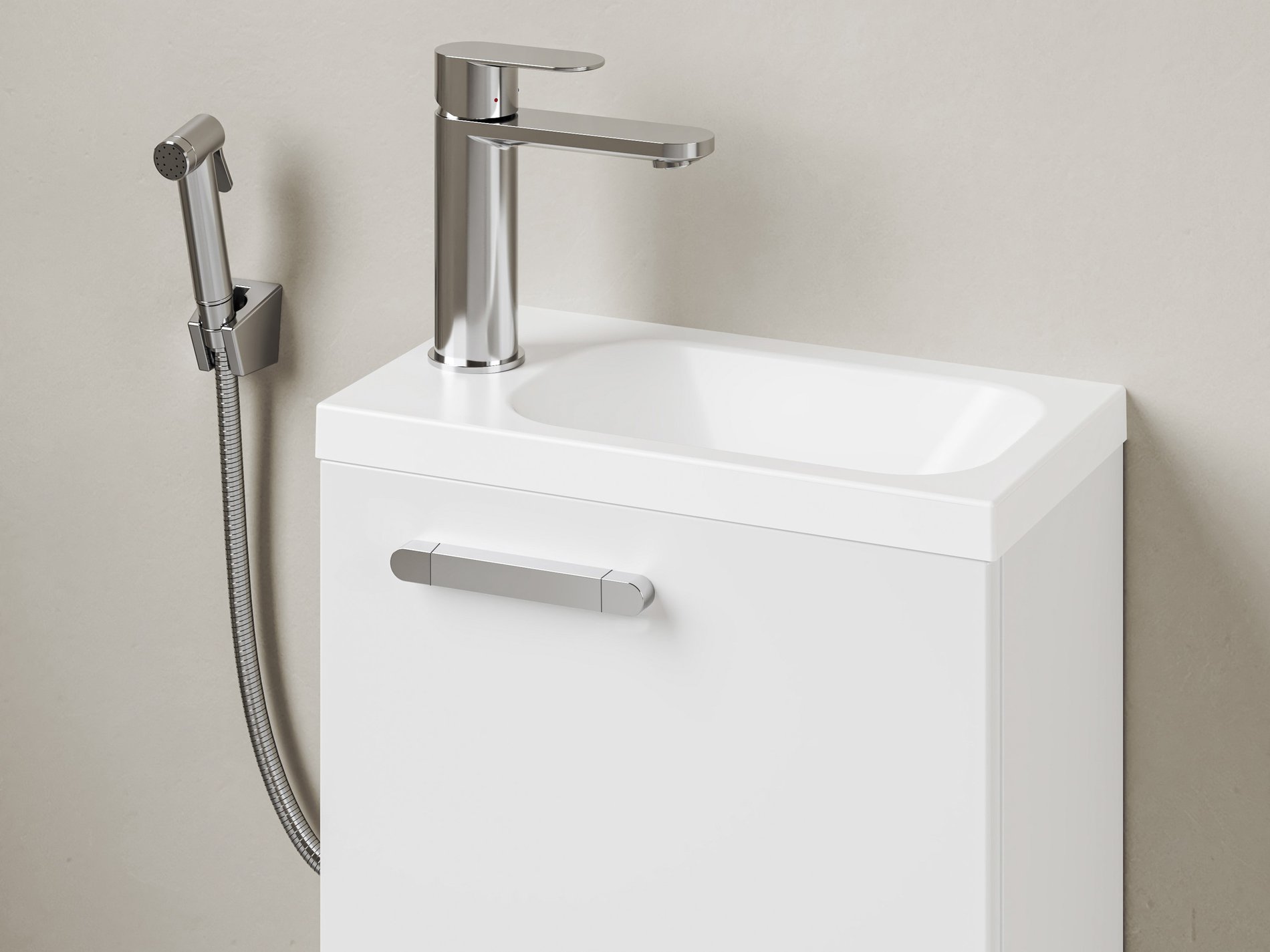 Ravak Chrome II álló mosdócsaptelep bidézuhannyal 175 mm, leeresztő nélkül CR II 112.00CR, króm – Bidé csaptelep
