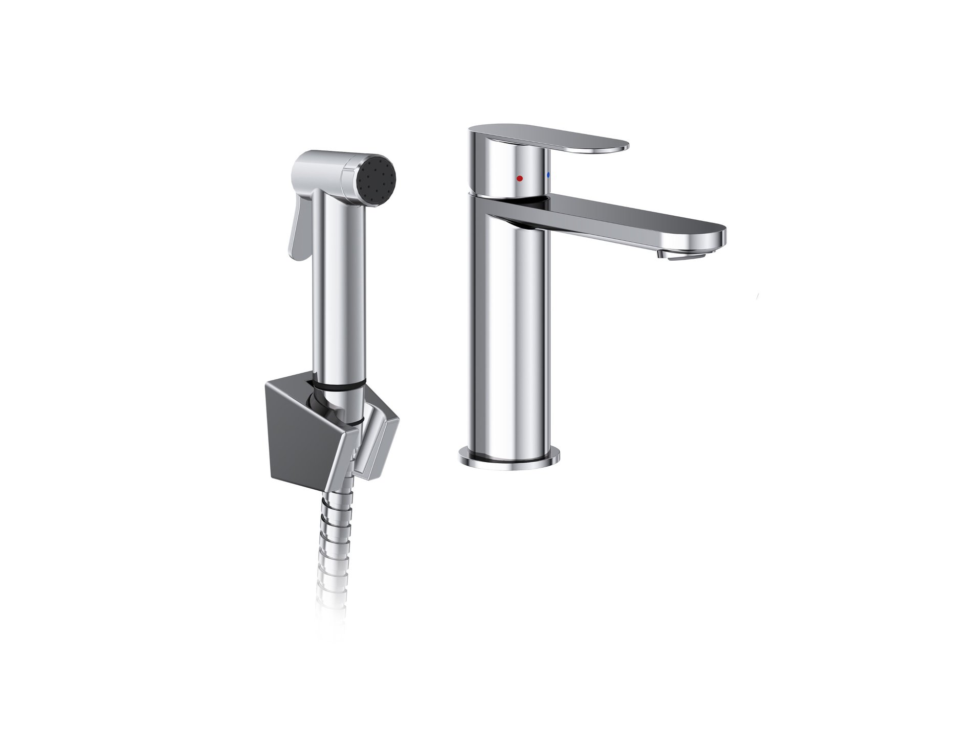 Ravak Chrome II álló mosdócsaptelep bidézuhannyal 175 mm, leeresztő nélkül CR II 112.00CR, króm – Bidé csaptelep