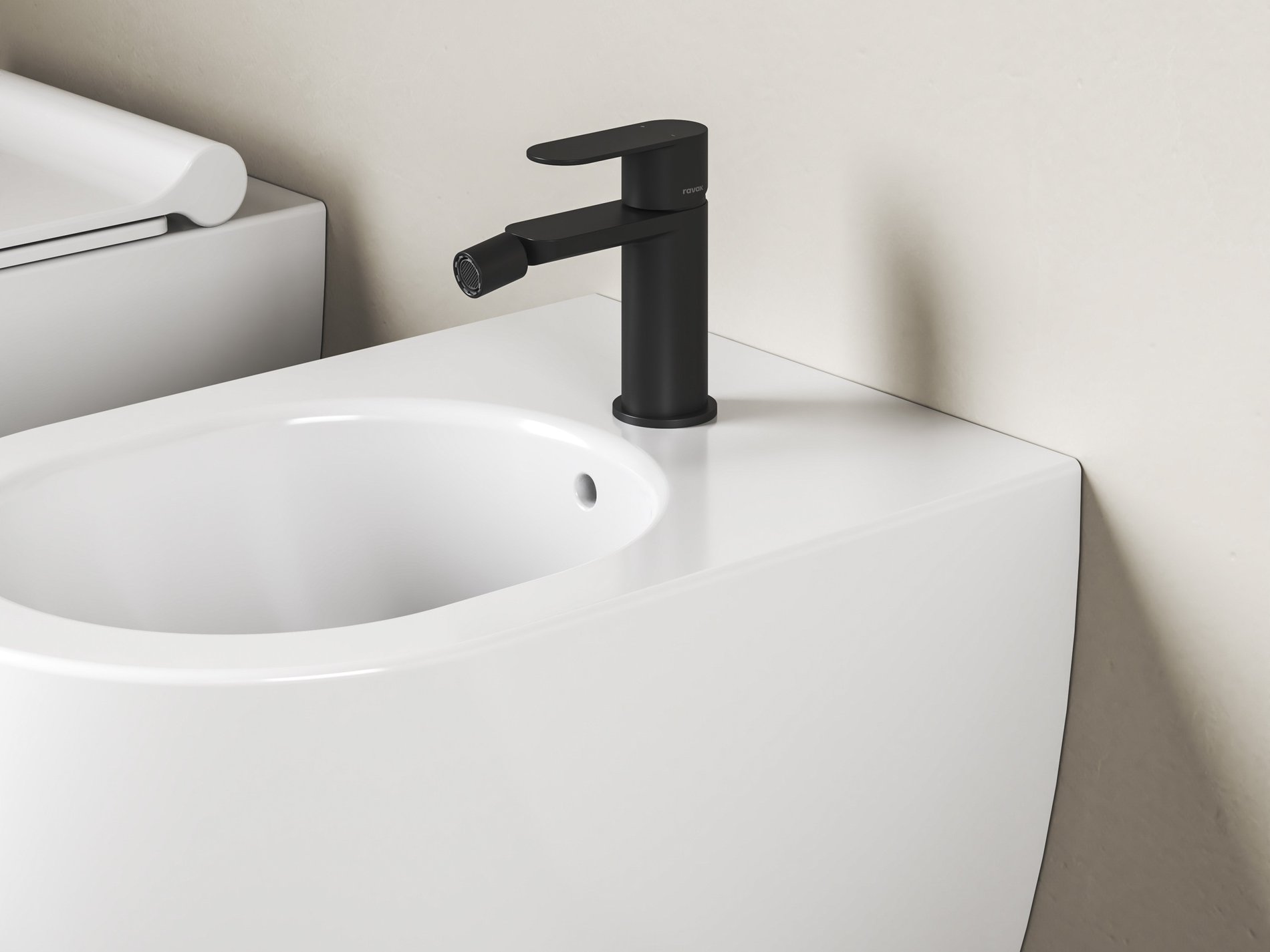 Ravak Chrome II bidécsaptelep 135 mm lefolyó nélkül CR II 056.20BL, fekete – Bidé csaptelep