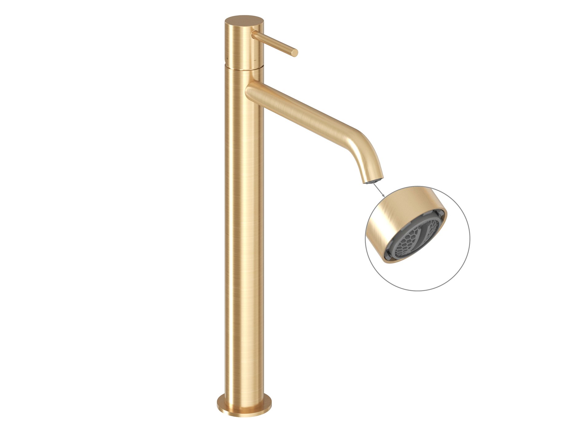 Ravak Espirit álló mosdócsaptelep BeCool 340 mm leeresztő nélkül ES 015.61GLB, gold – Arany, Mosdó csaptelepek