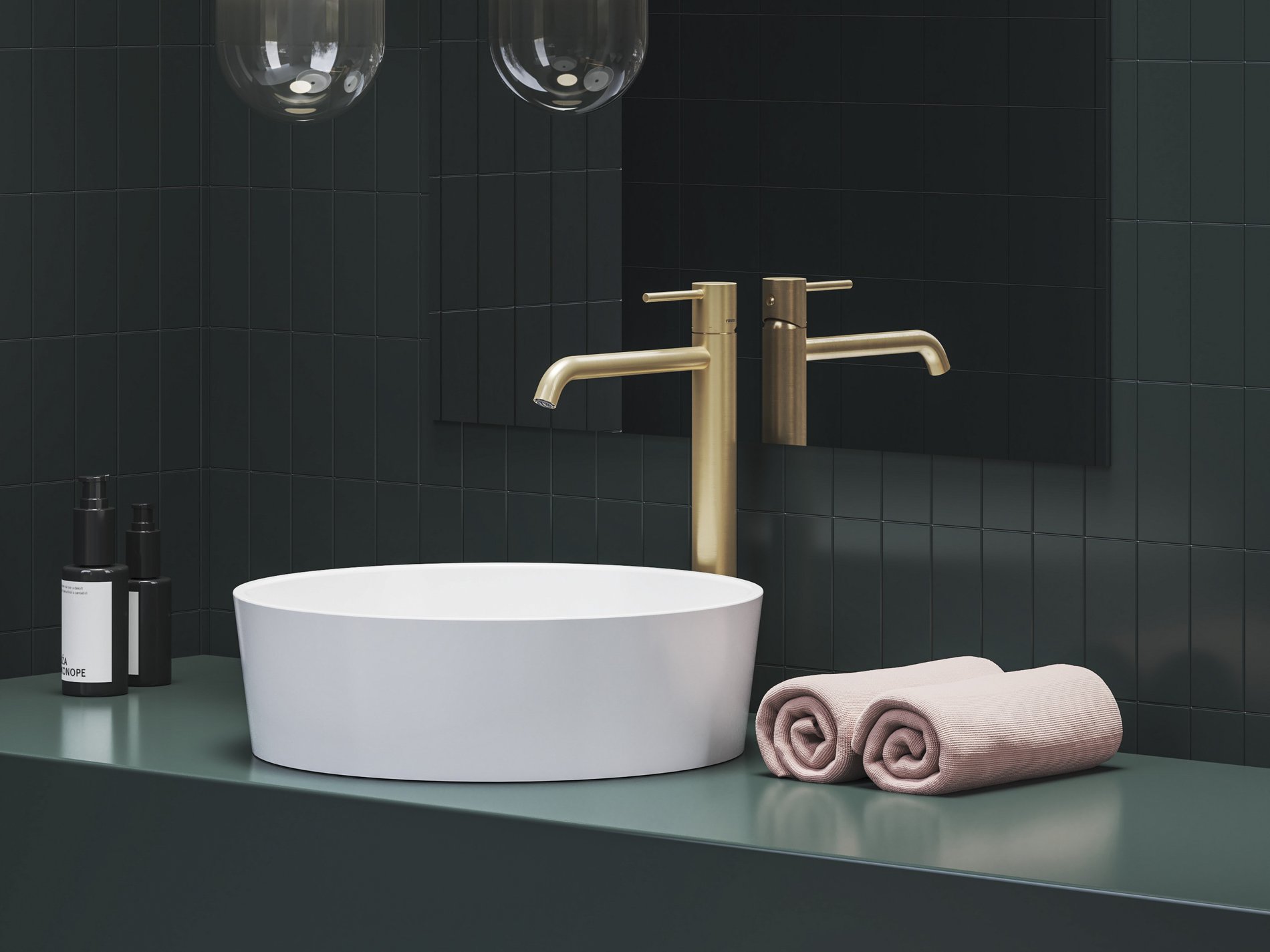 Ravak Espirit álló mosdócsaptelep 340 mm leeresztő nélkül ES 015.60GLB, gold – Mosdó csaptelepek
