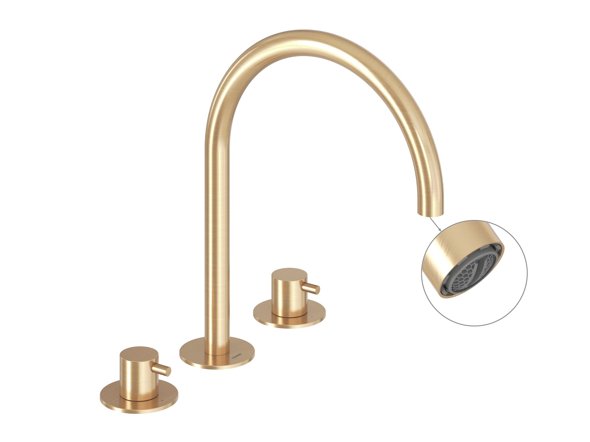 Ravak Espirit álló mosdócsaptelep, 3 furatos 270 mm leeresztő nélkül ES 018.60GLB, gold – Arany, Mosdó csaptelepek