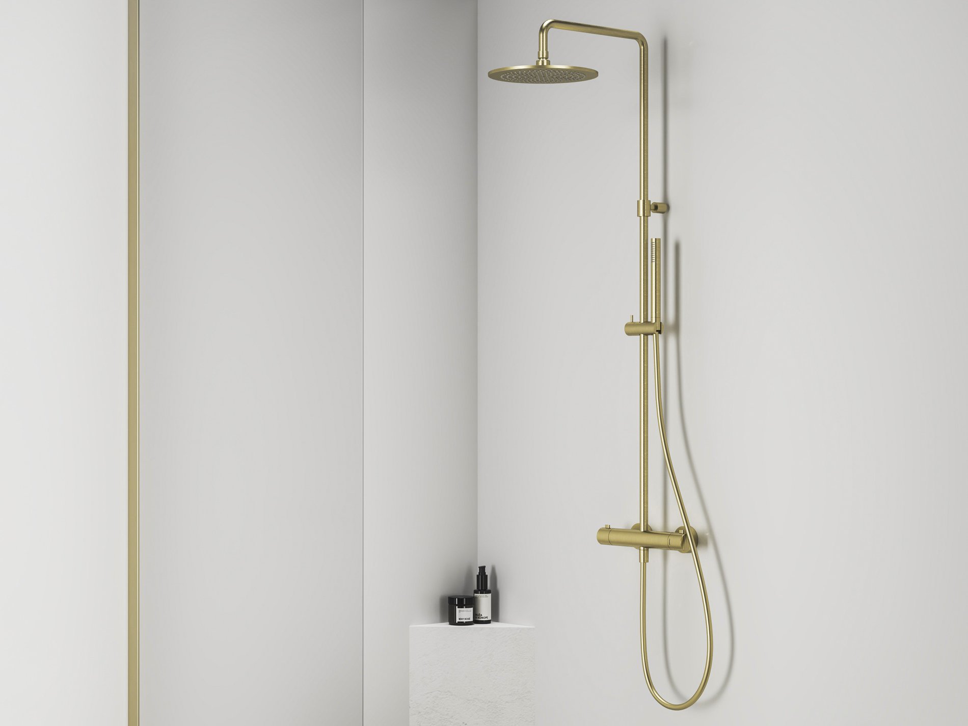 Ravak Espirit termosztátos zuhanyoszlop szettel ES 091.60GLB, gold – Termosztátos csaptelepek