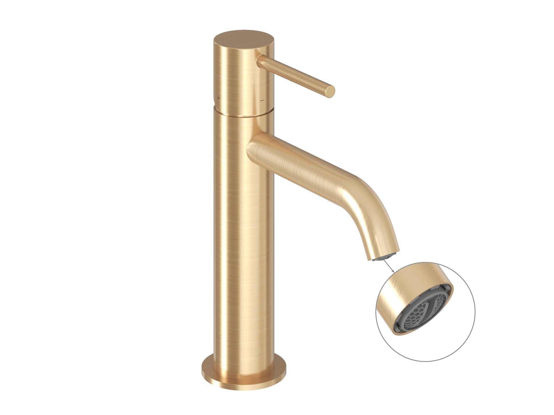 Ravak Espirit álló mosdócsaptelep BeCool 190 mm leeresztő nélkül ES 012.61GLB, gold – Arany, Mosdó csaptelepek