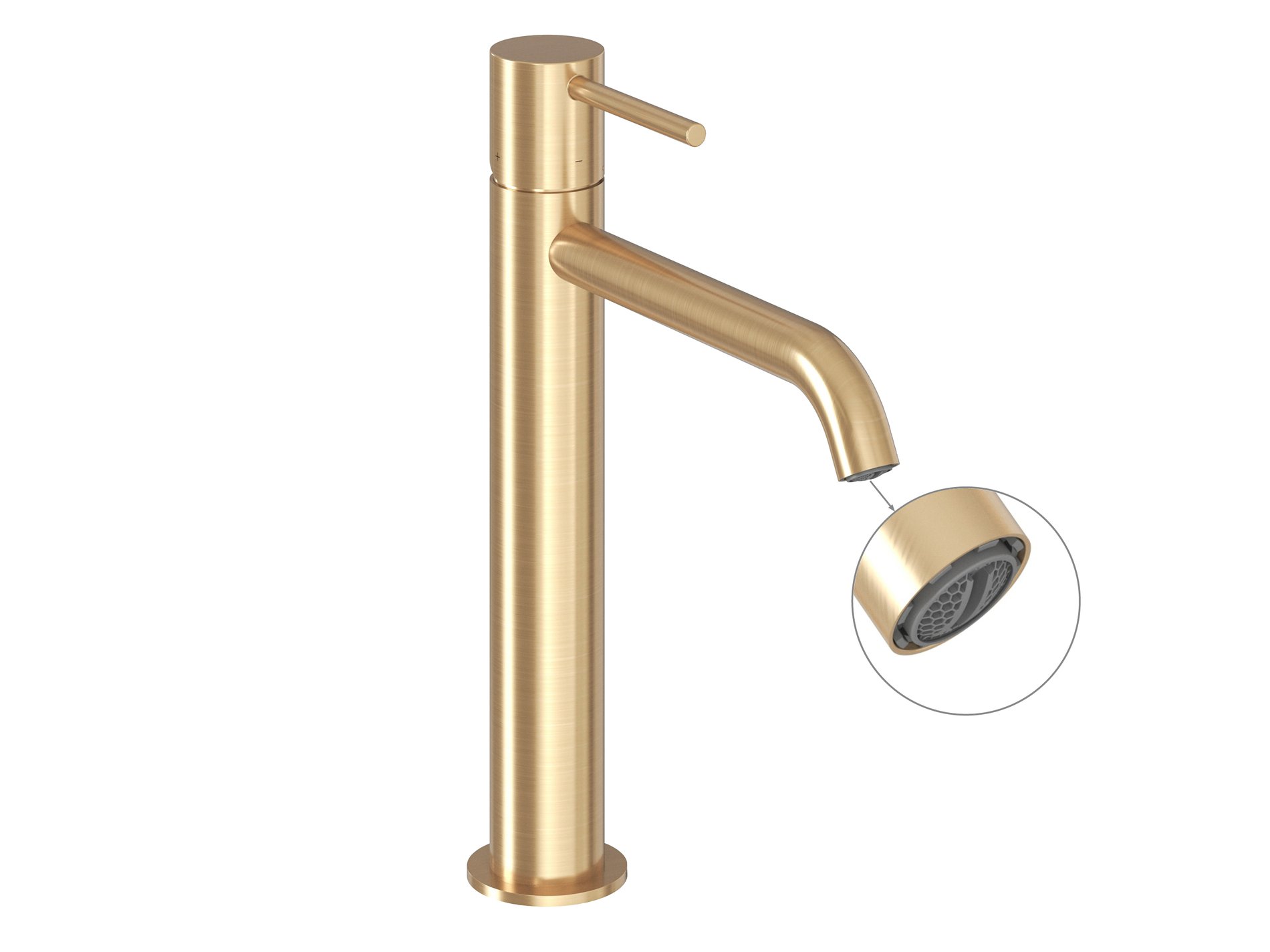 Ravak Espirit álló mosdócsaptelep BeCool 250 mm leeresztő nélkül ES 014.61GLB, gold – Arany, Mosdó csaptelepek