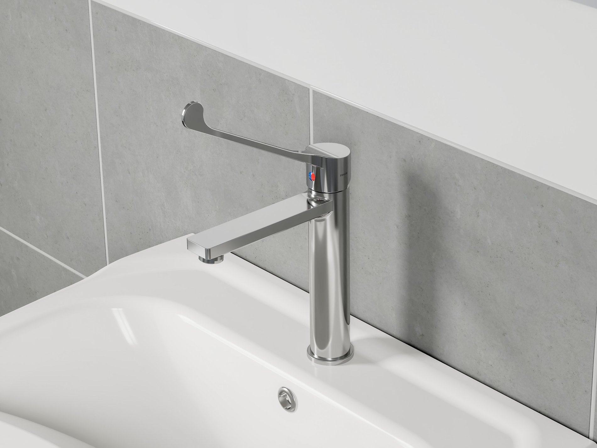 Ravak Safe álló mosdócsaptelep, 230 mm, leeresztő nélkül, króm SF 014.00CR – Mosdó csaptelepek