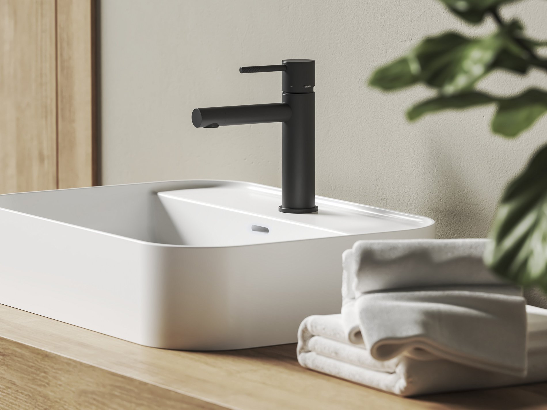 Ravak Nox mosdócsaptelep 190 mm, lefolyó nélkül NX 014.20BLM, matt fekete – Mosdó csaptelepek