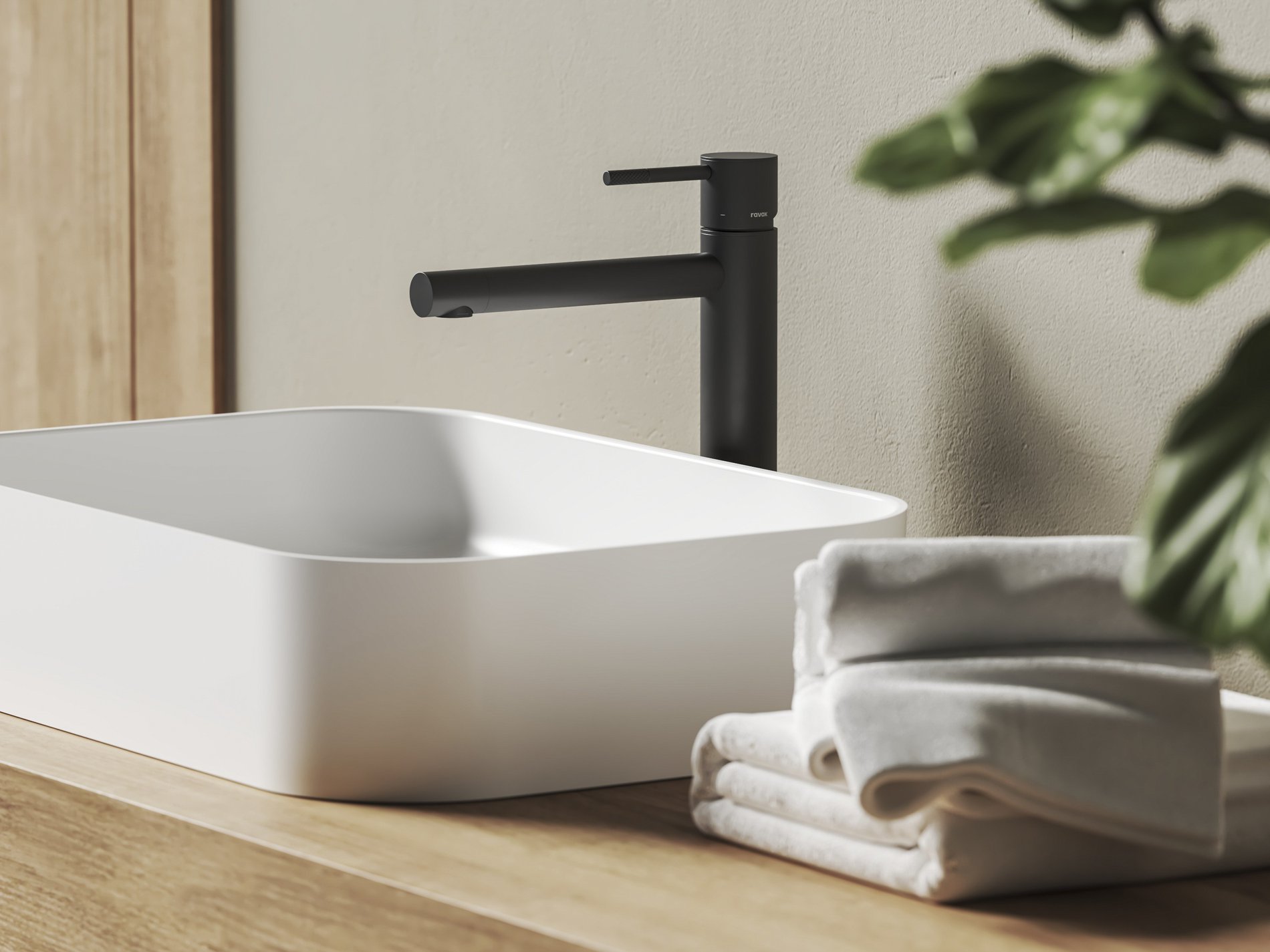 Ravak Nox mosdócsaptelep 280 mm, lefolyó nélkül NX 015.20BLM, matt fekete – Mosdó csaptelepek