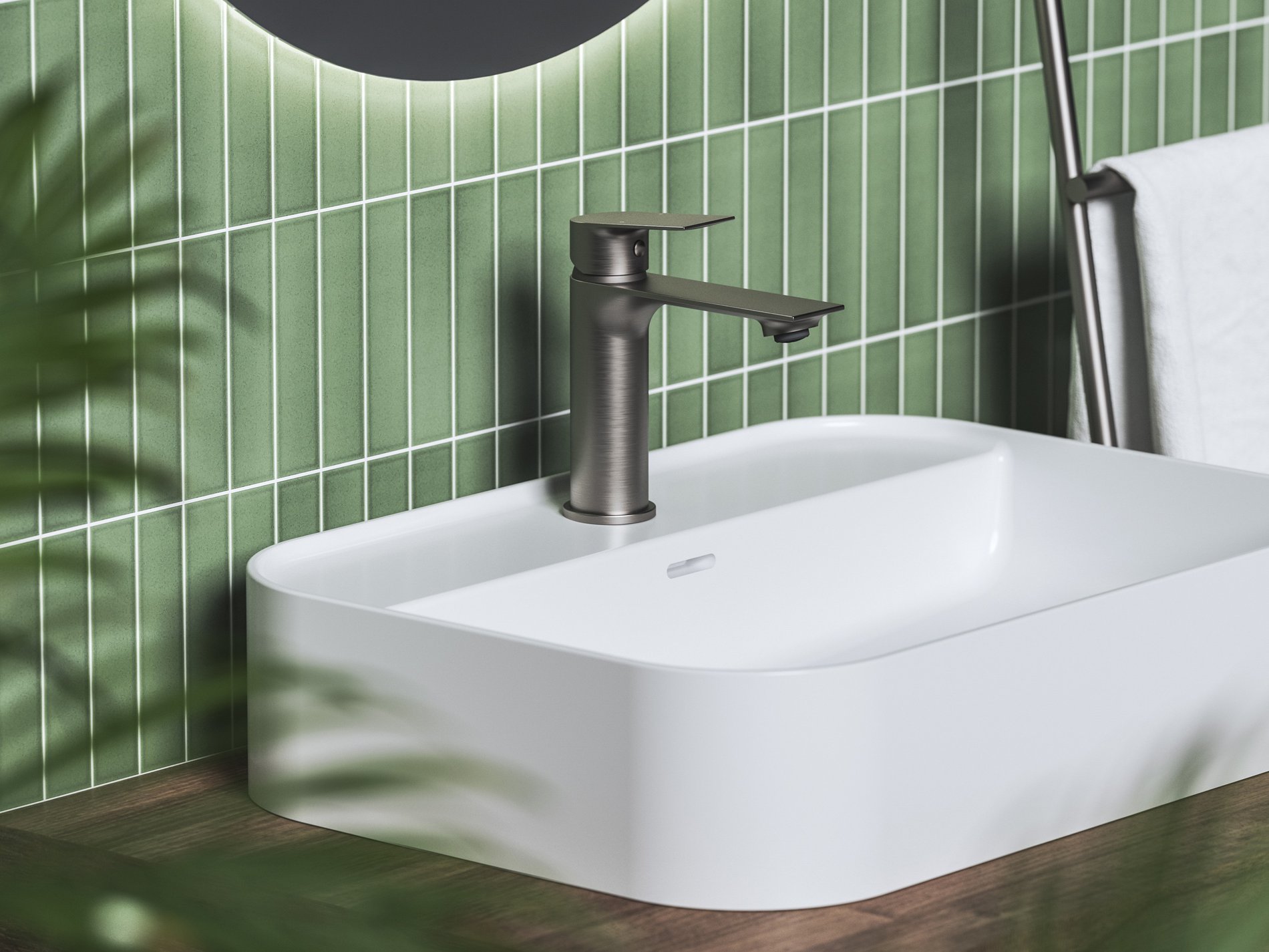 Ravak Plan mosdócsaptelep 165 mm, lefolyó nélkül PN 014.20GB, grafit – Mosdó csaptelepek