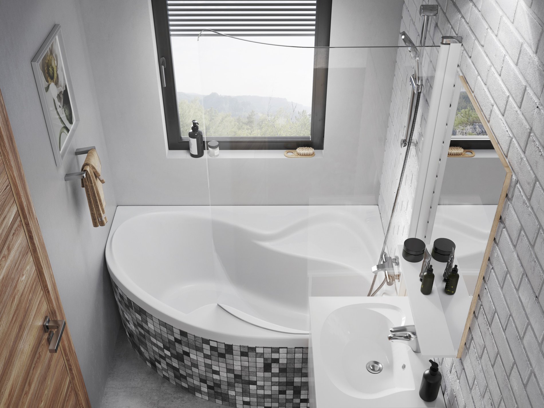 Ravak Állítható zuhanytartó rúd 972.00CR, 60 cm króm – Zuhanyrud