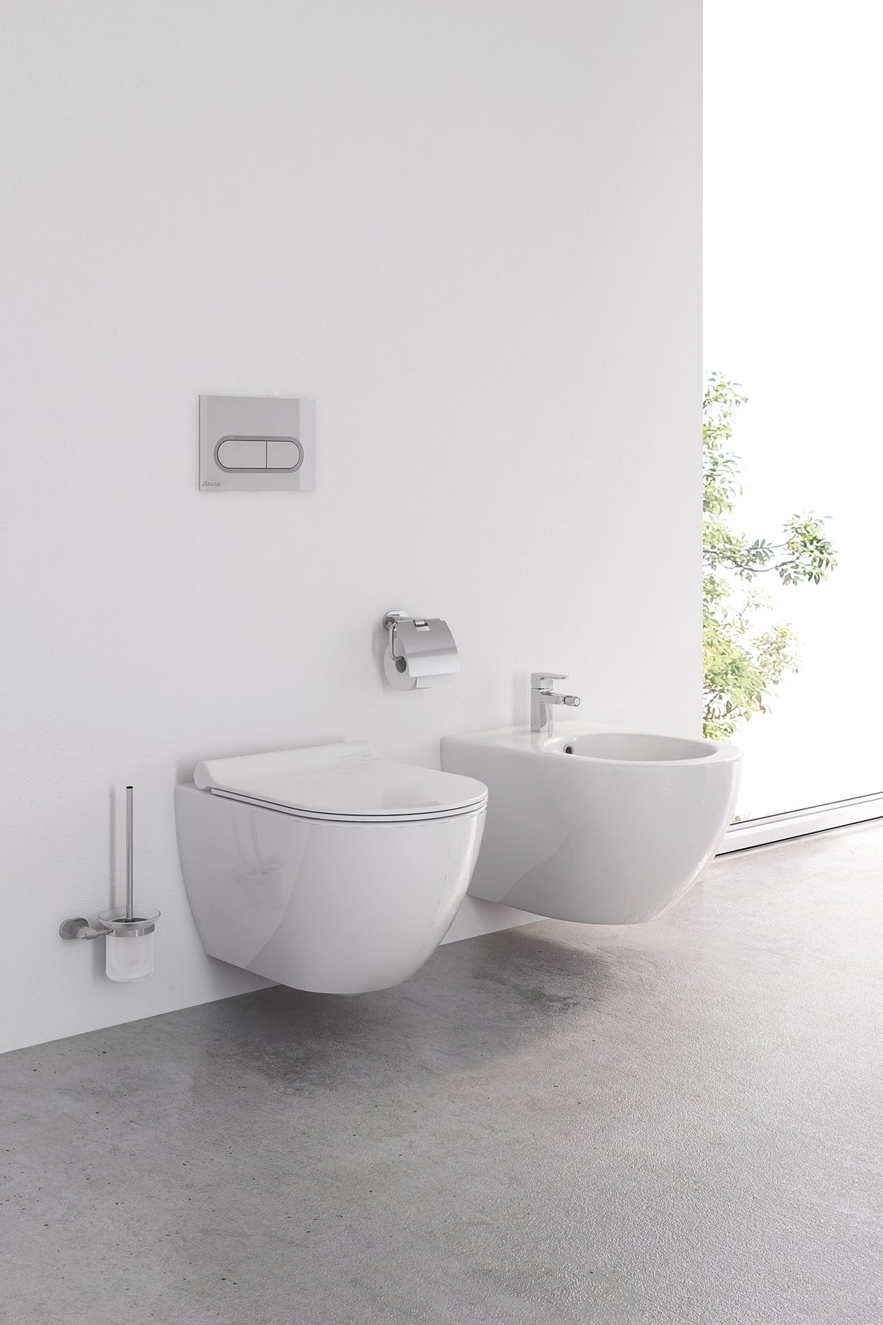 Ravak Chrome fali WC kefe tartó (üveg) CR 410.00CR, króm – Fürdőszobai kiegészítő